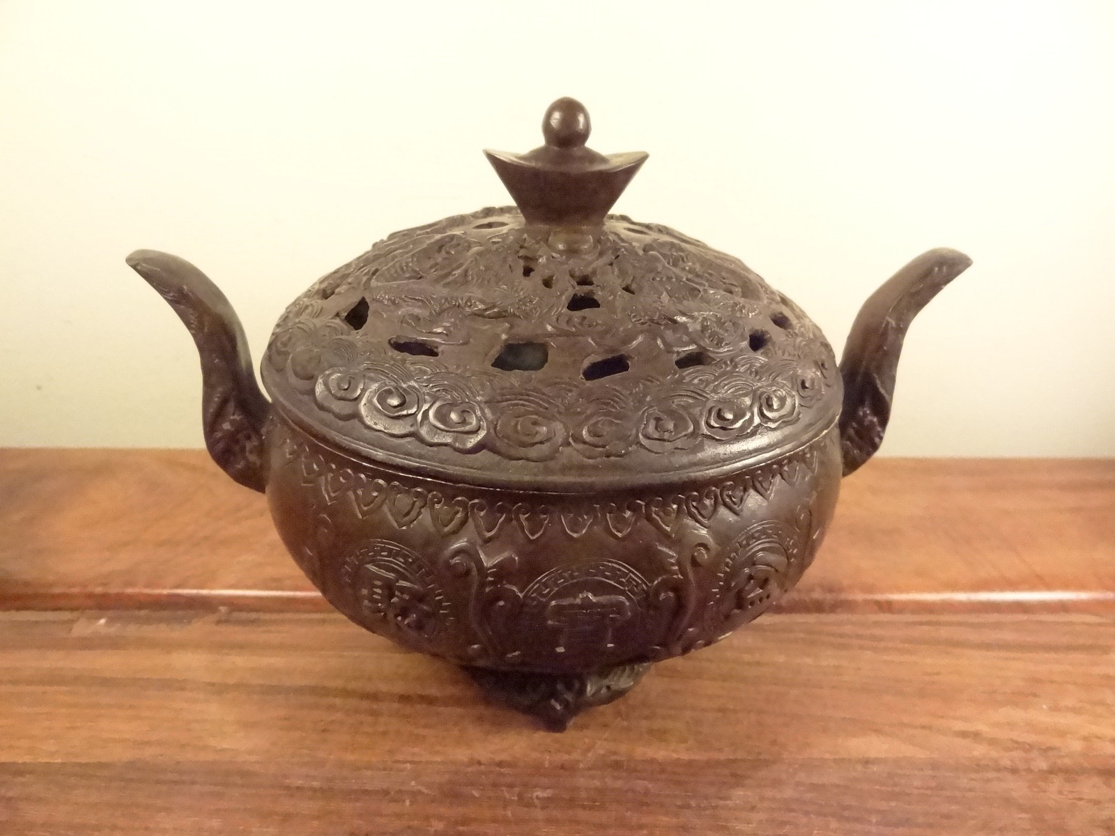 Old Bronze Incense Burner – Dragon Design