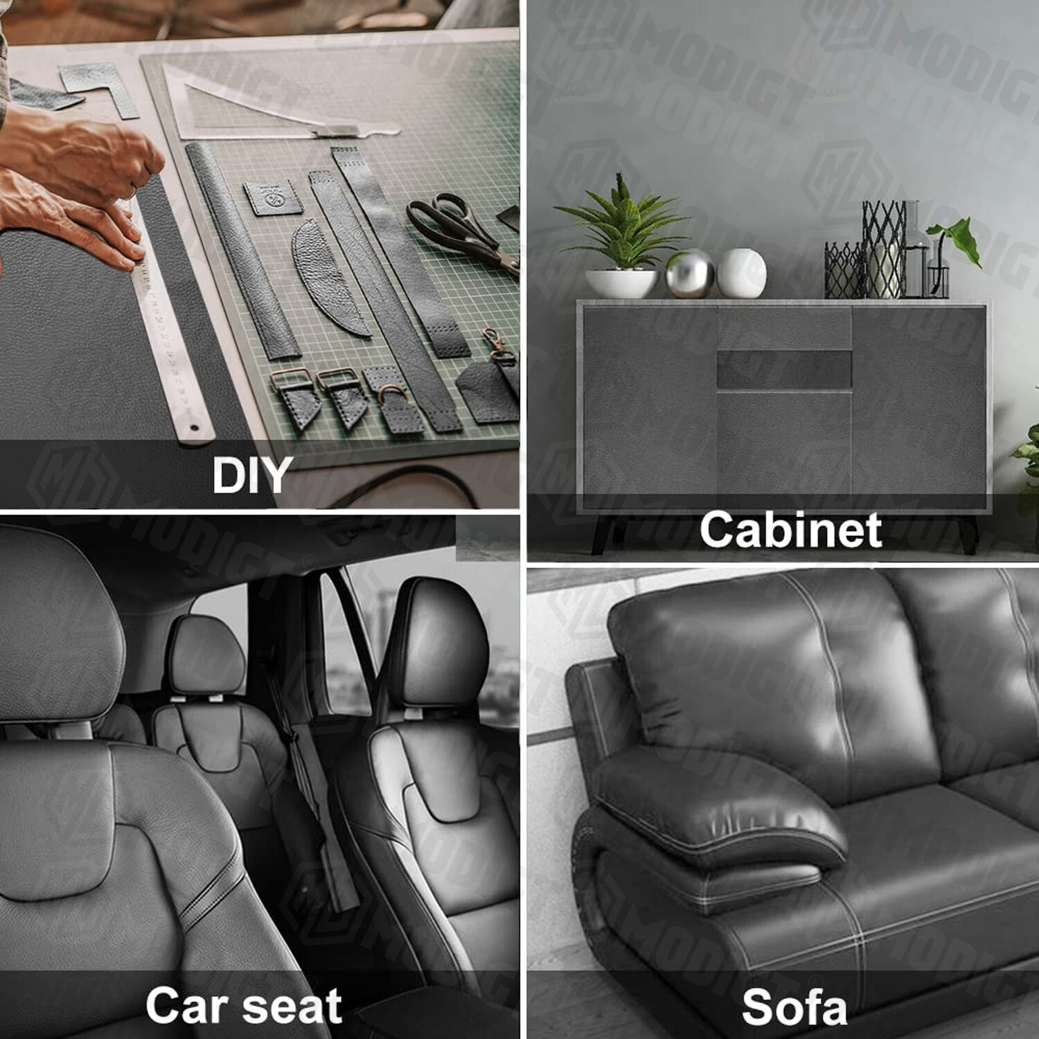 Self Adhesive Vinyl Faux Leather Fabric Repair Patch Kit for Car seat Sofas
