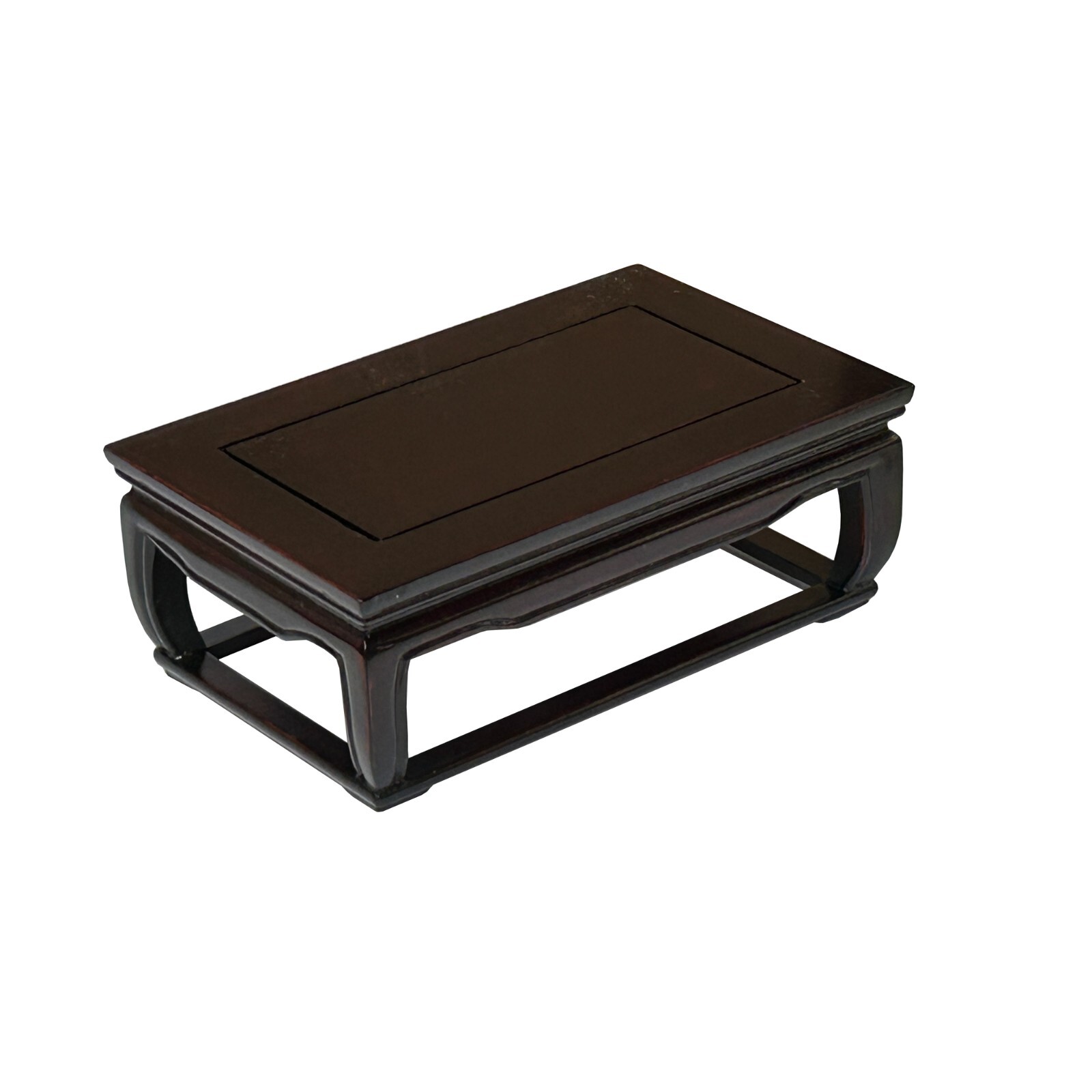 7.25″ Mahogany Brown Rectangular Curve Legs Wood Display Stand Riser ws4289