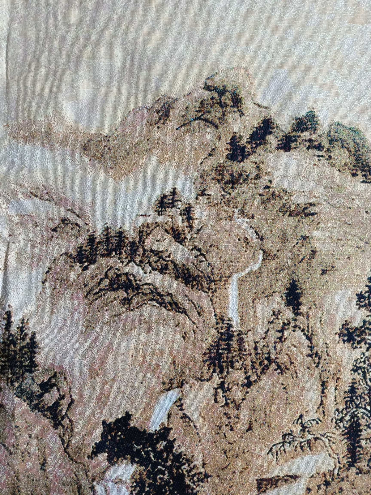 63″ China Cloth Silk Mountain Scenery Mural Wall Hanging Tapestry Meditation 13
