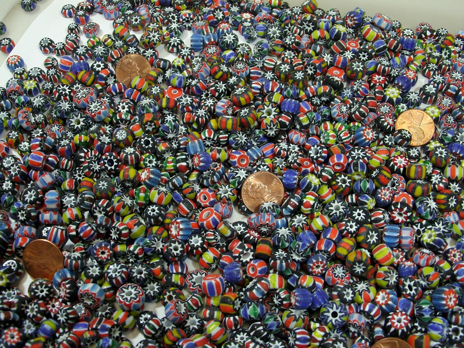 2 Pounds Assorted India Handmade Chevron Glass Spacer Beads Bulk Lot (PMP-21)