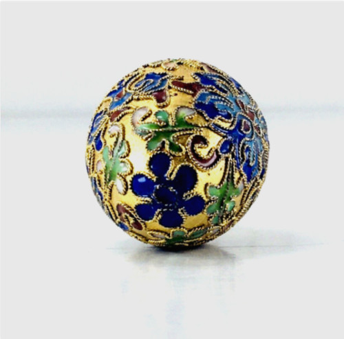 Egg Vintage Chinese Floral Cloisonné Brass Enamel Decorative Collect Multicolor