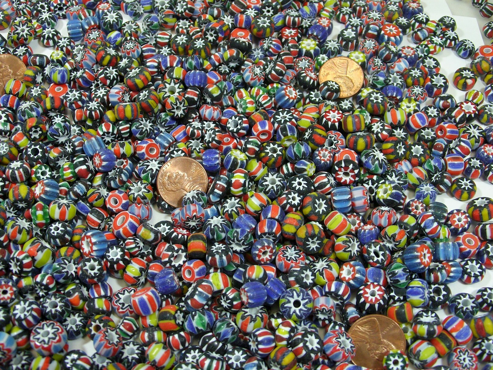 2 Pounds Assorted India Handmade Chevron Glass Spacer Beads Bulk Lot (PMP-21)