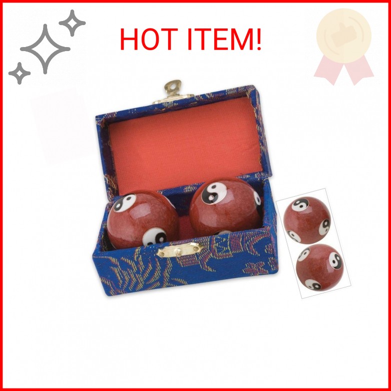 JapanBargain, Set of 2 Chinese Baoding Balls Hand Exercise Therapy Balls Stress