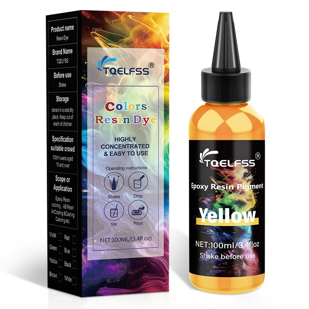 Yellow Epoxy Resin Color Pigment – 3.4 fl.oz / 100ml Concentrated Dye