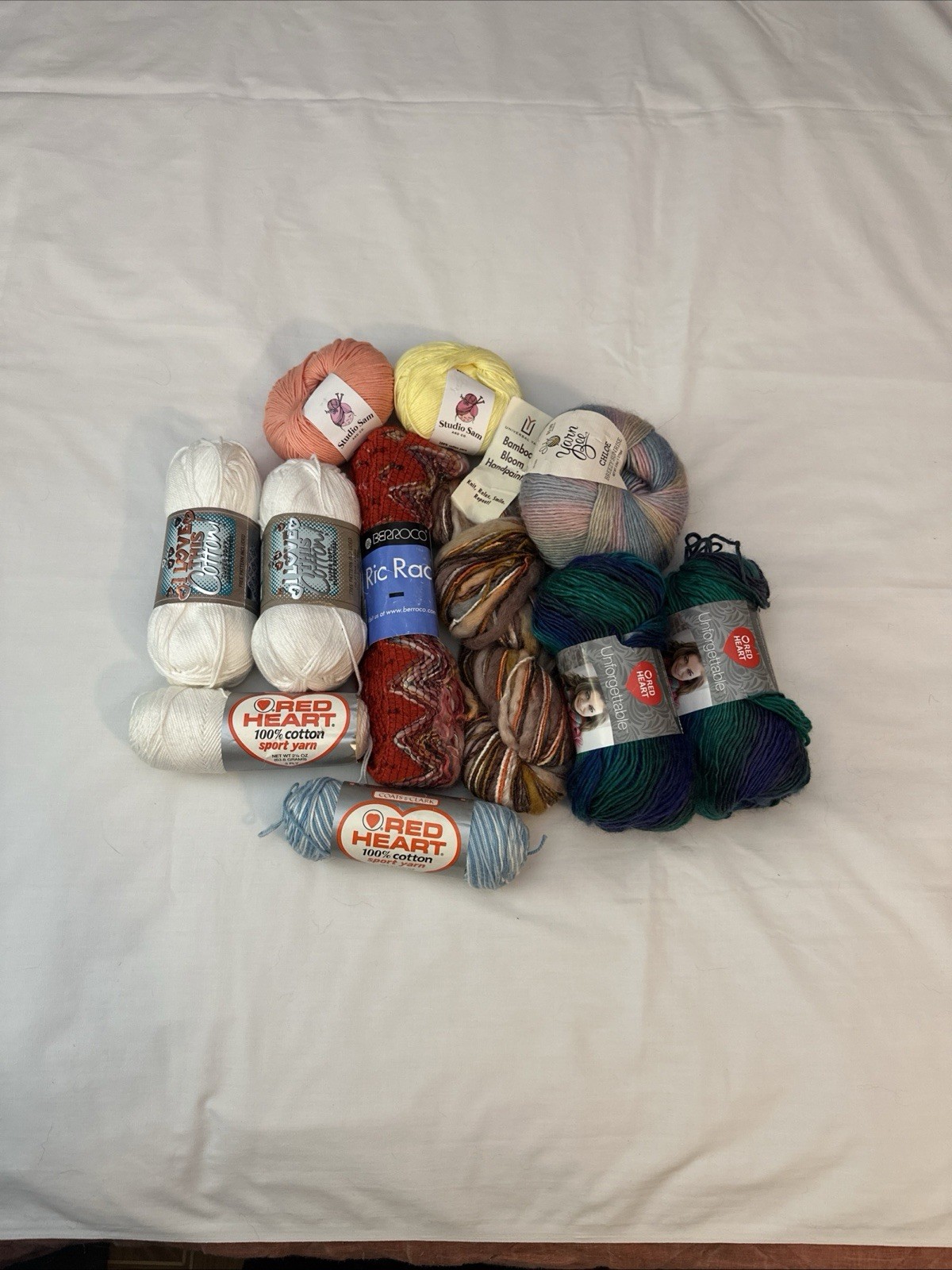 Lot Of 11 Random Yarn Skeins Yarn Mixed