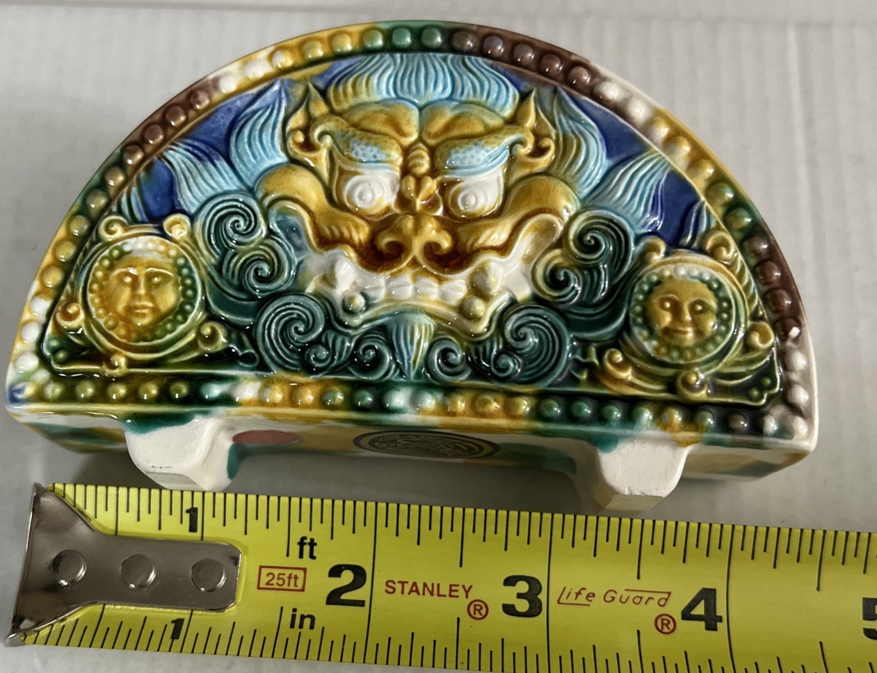 Chinese Tang Style Multi Colored Glazed Ceramic Letter/Card Holder- PreOwned