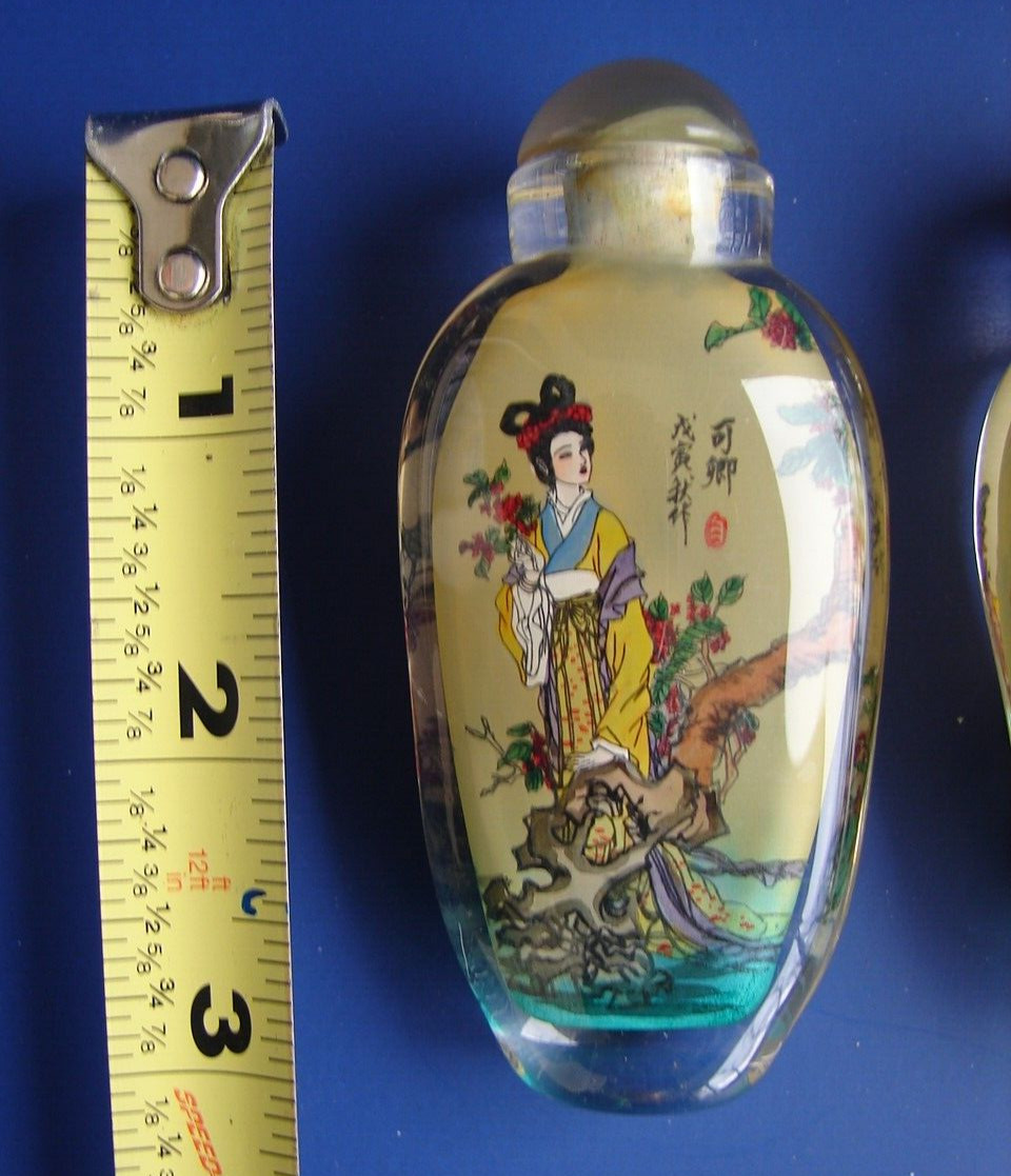 6 Chinese Hand Painted Snuff Bottles 12 Beauties Jinling Dream of Red Mansions