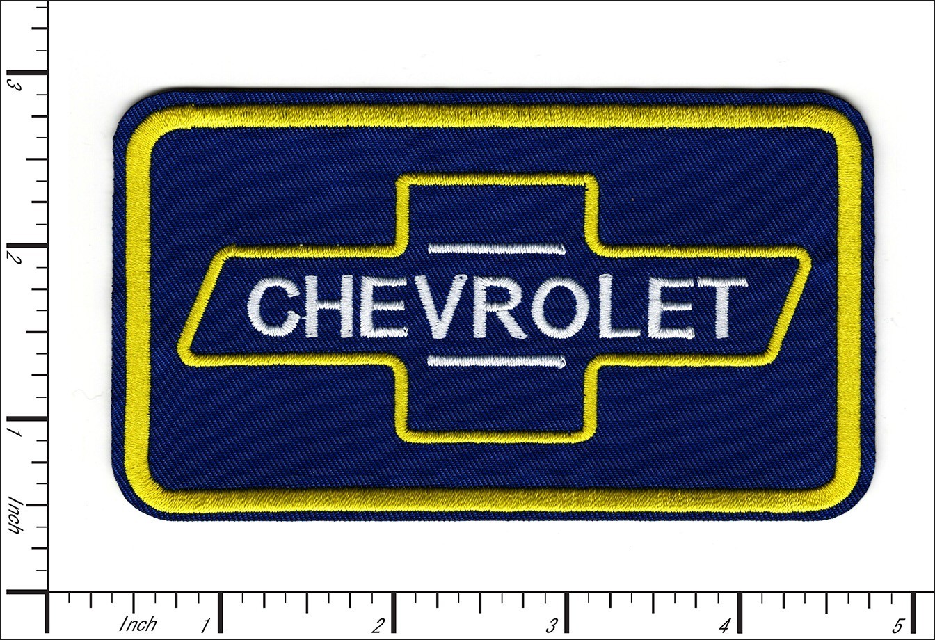 24 Pcs Embroidered Iron on patches Chevrolet Blue 112x63mm AP063cVb