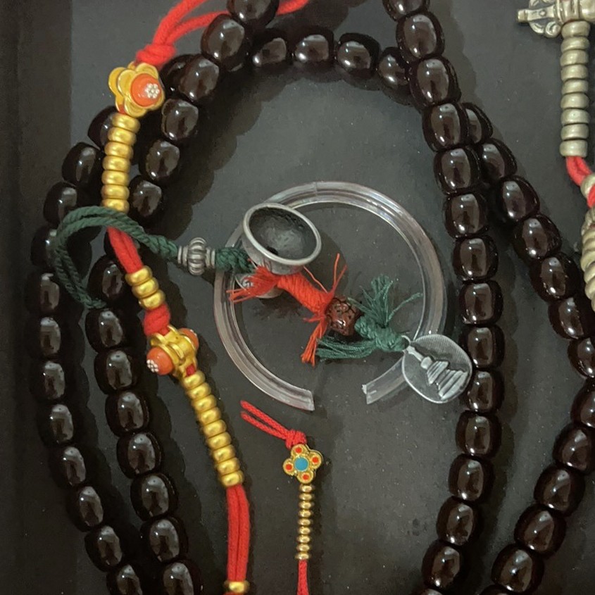 Tibetan Style Alloy Pendant Buddha & Butter Lamp Mala Bead Accessory