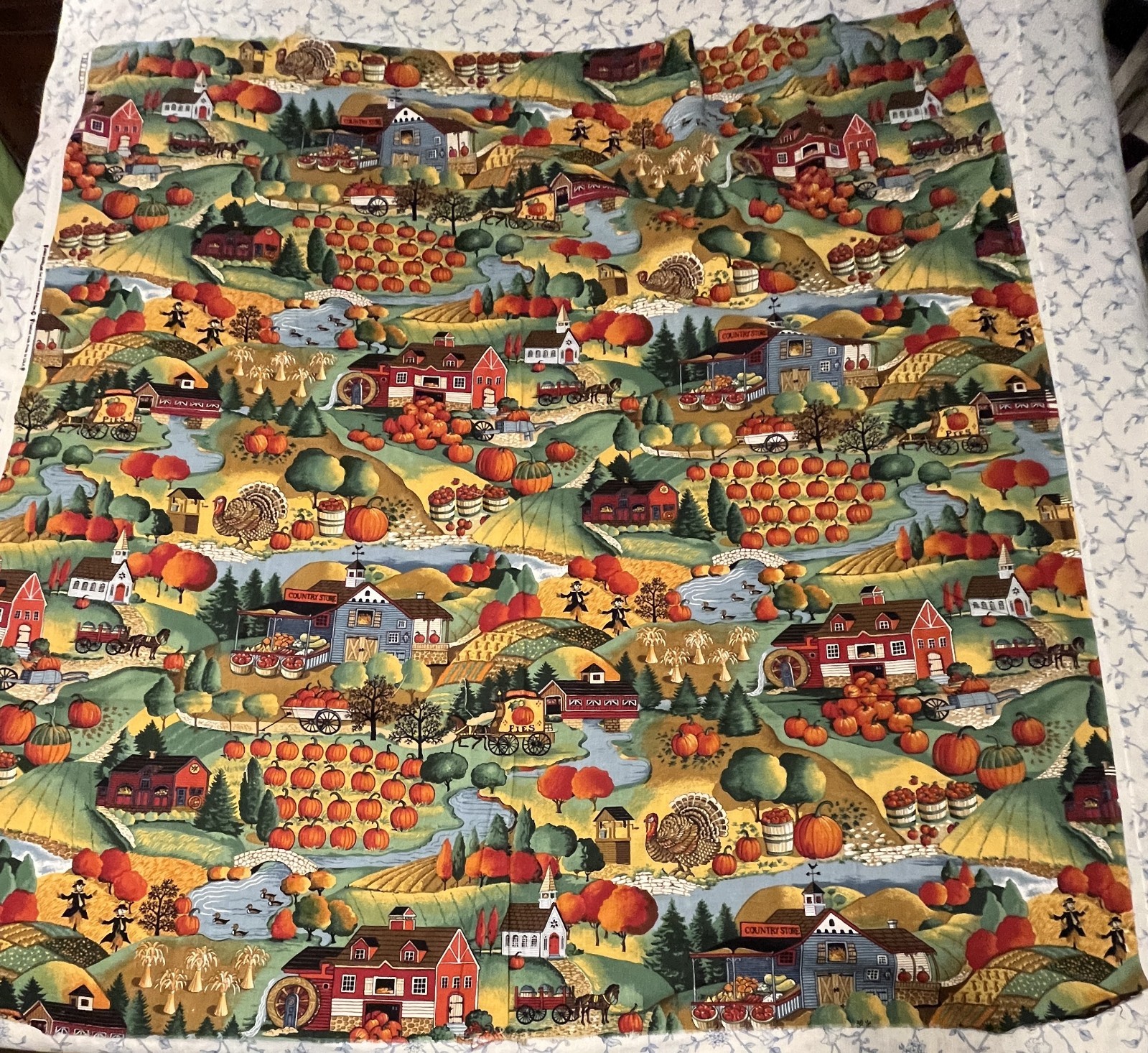 Pumpkin Farm Fabric Cloth Joan Kessler for Concord Fabrics Fall Halloween 43×45
