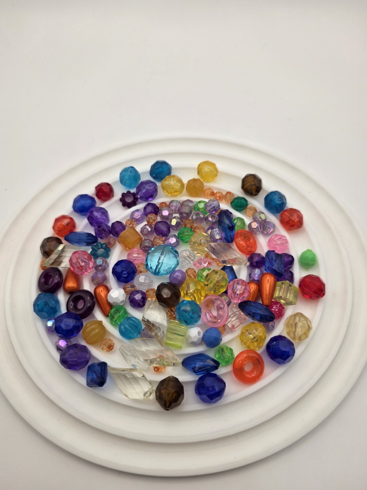 2 oz Bag of Plastic Jewel-Tone Beads – Multi-Shape Craft Mix