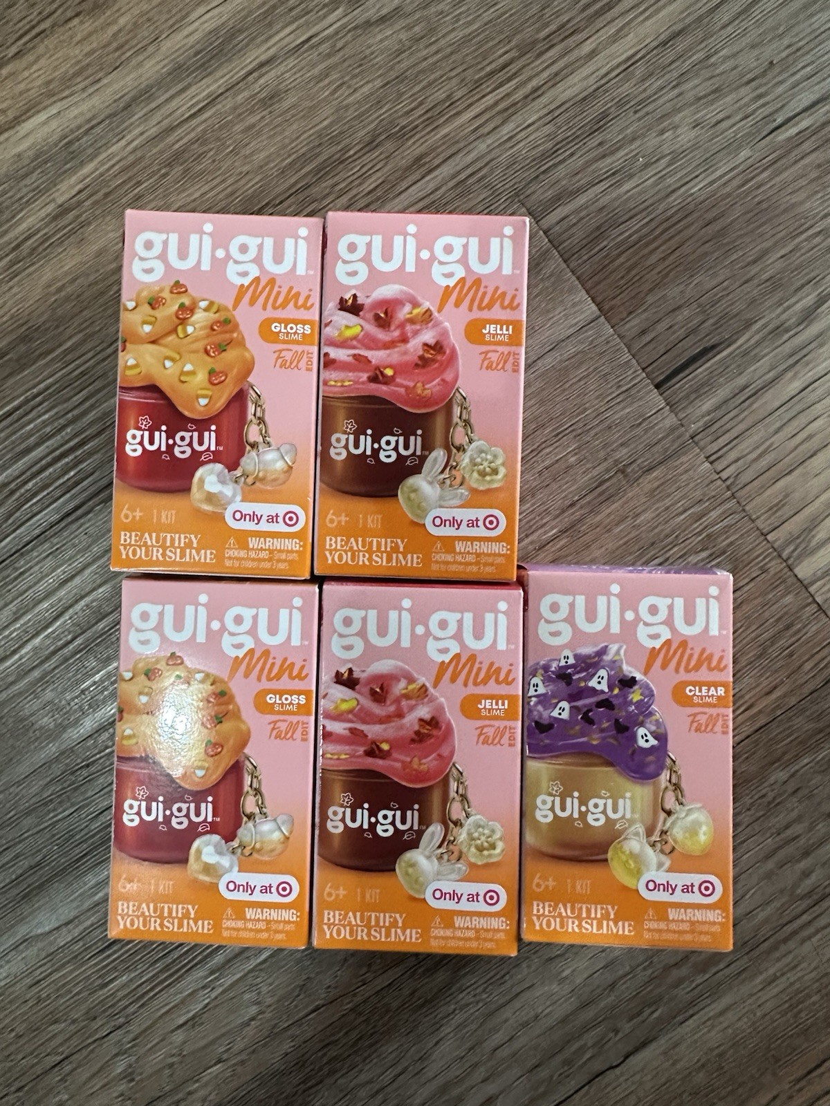 Gui Gui Mini RARE Target Exclusive FALL EDITION Slime Keychain Lot Of 5