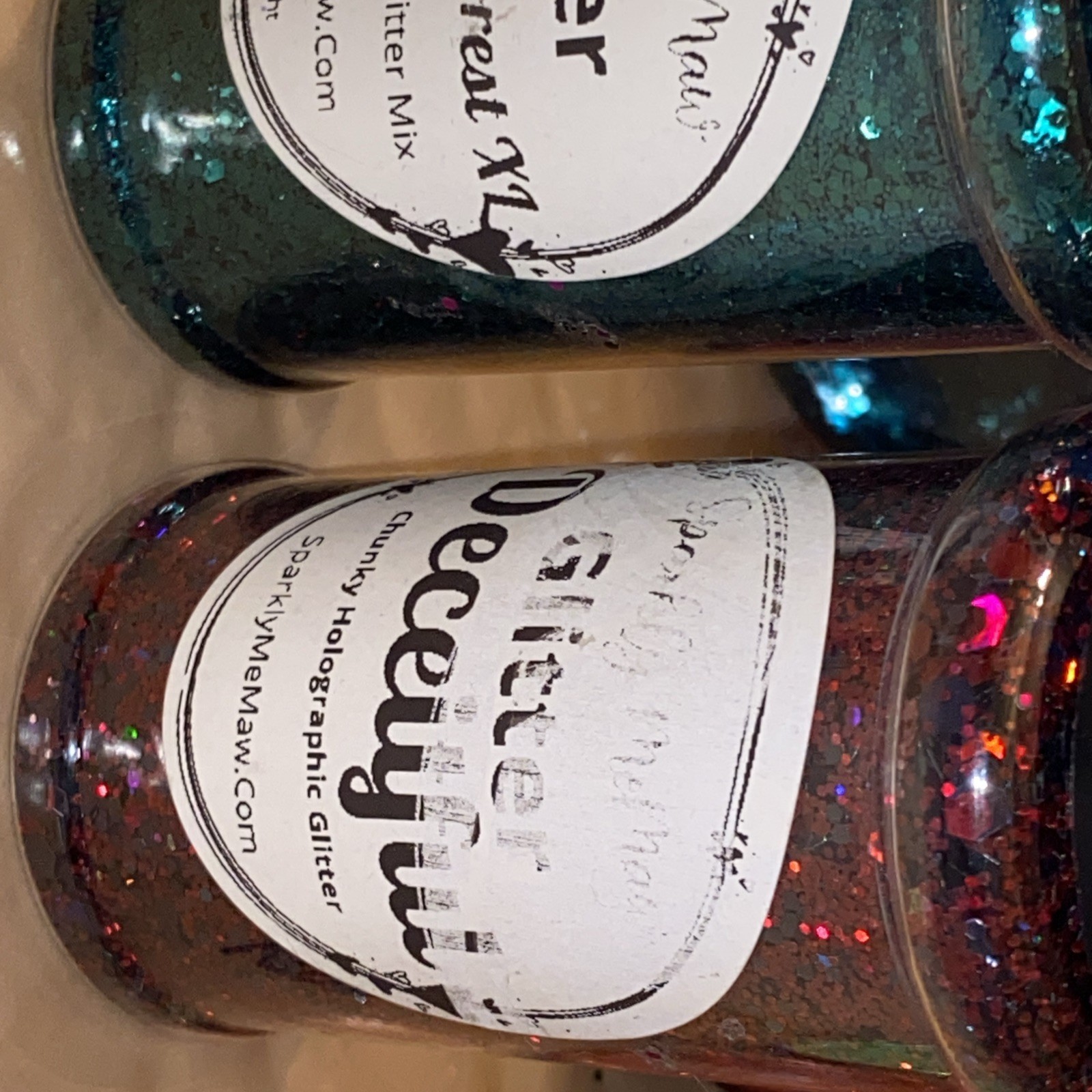 Bundle Lot 10 Glitter Shakers Ultra Fine To Chunky Custom Colors Holo Metallic