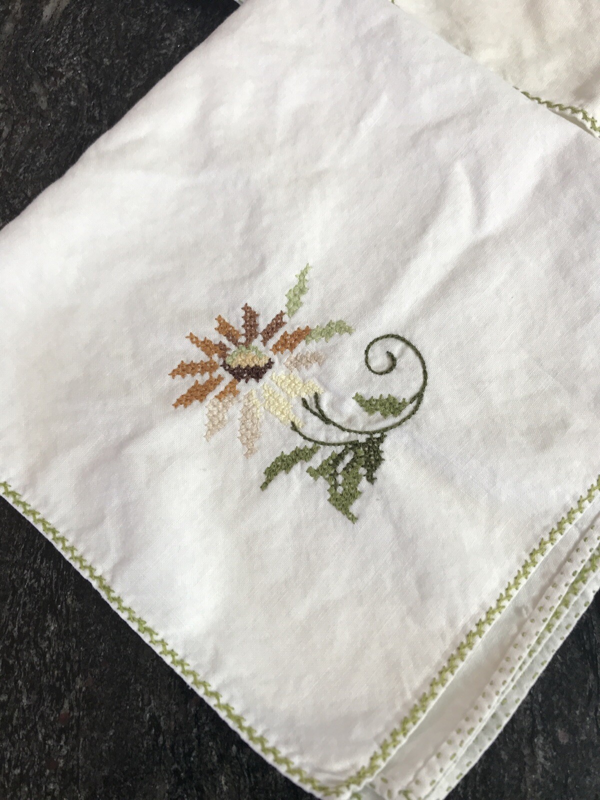 vintage chinese table embroidery (14.5″) (set of 5)