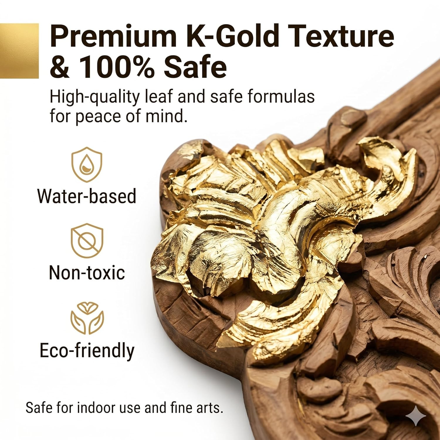 Gold Leaf Adhesive,100Ml /3.52Oz Water-Based Gold Leaf Glue & 100Ml /3.52Oz Prot