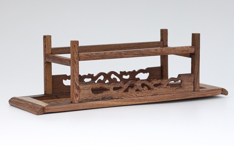 Long Wenge Wood Display Stand Rack Shelf Vase Bonsai Buddha Statue Base Decor
