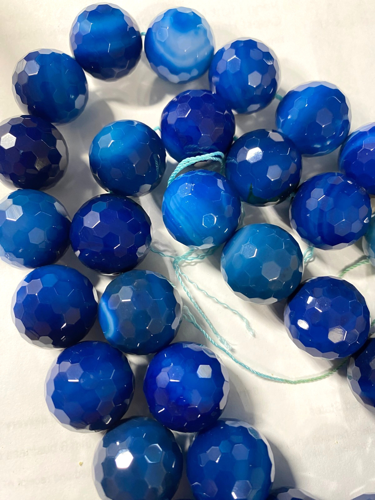 Banded Druzy Blue Agate Beads 10mm to 48mm
