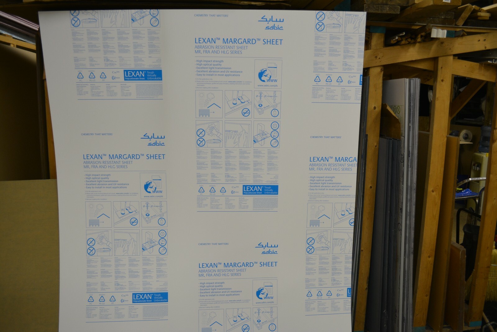 Polycarbonate Abrasion Resistant Lexan Sheet 1/2″ Clear CHOOSE A SIZE