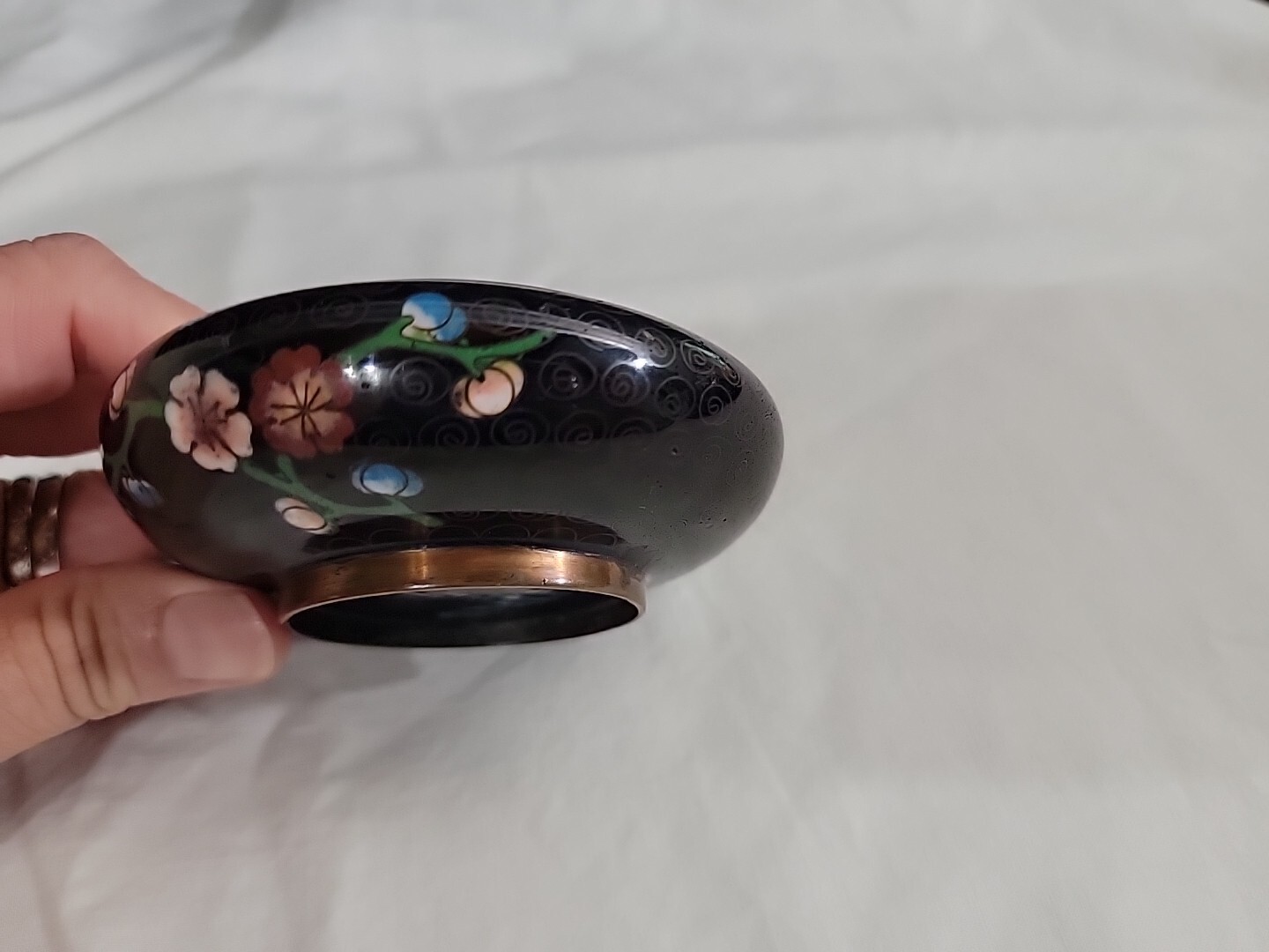 Chinese Cloisonné Black & Blue Enamel Chinese Republic Period 1910-20s
