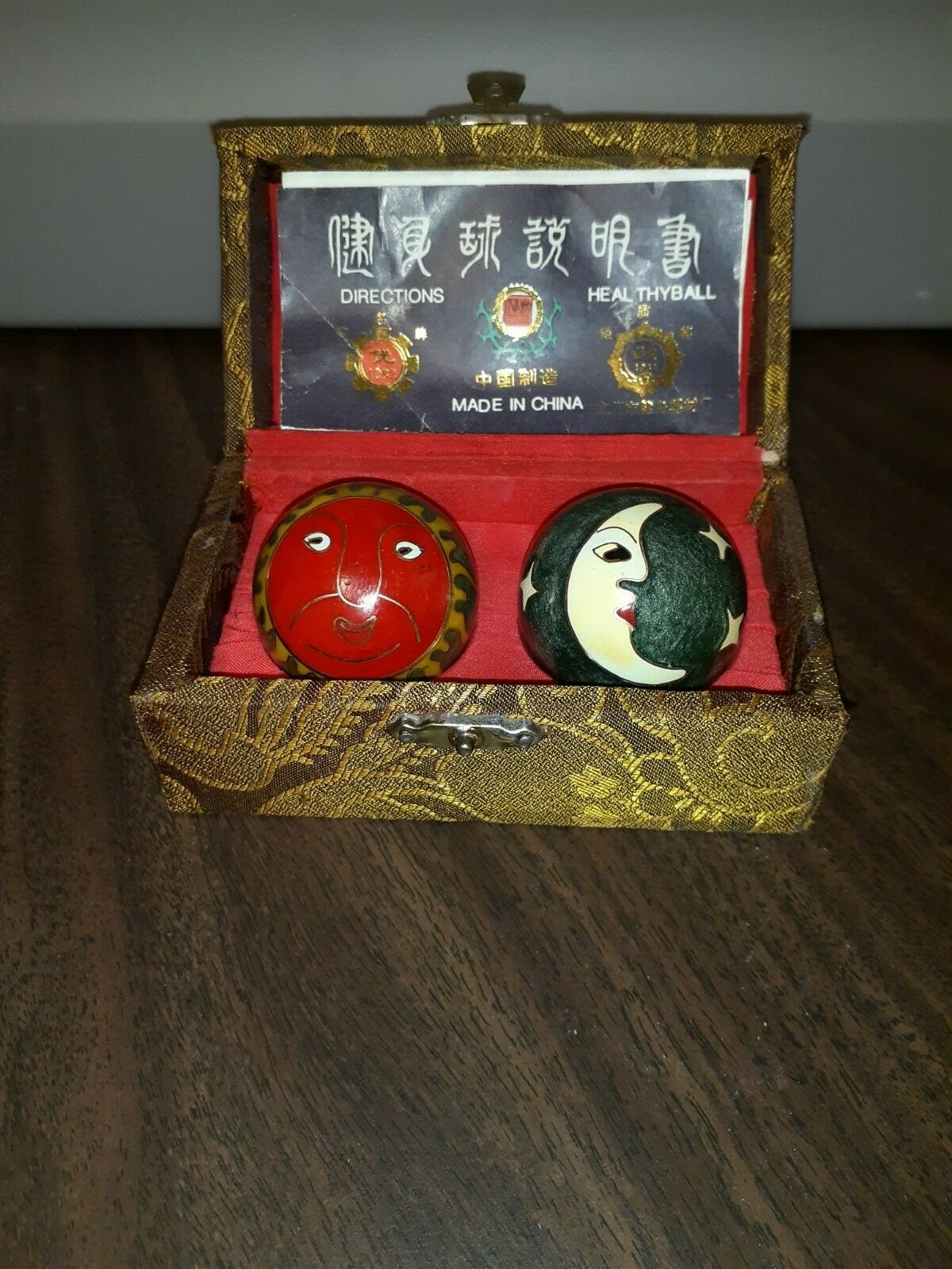 Chinese: Painted – Sun and Moon – Baoding Balls