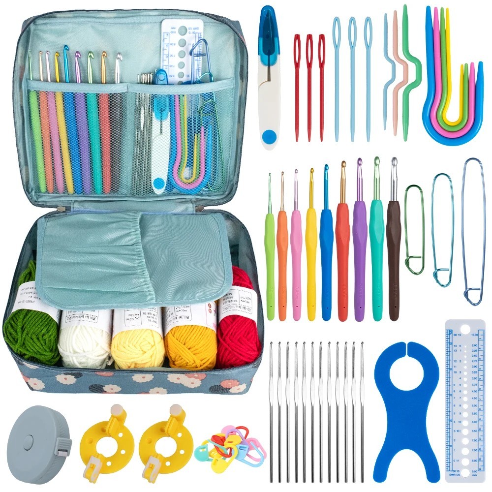 58 Pcs Crochet Kit for Beginners Adults Crochet Kits Include Yarn Starter Kits