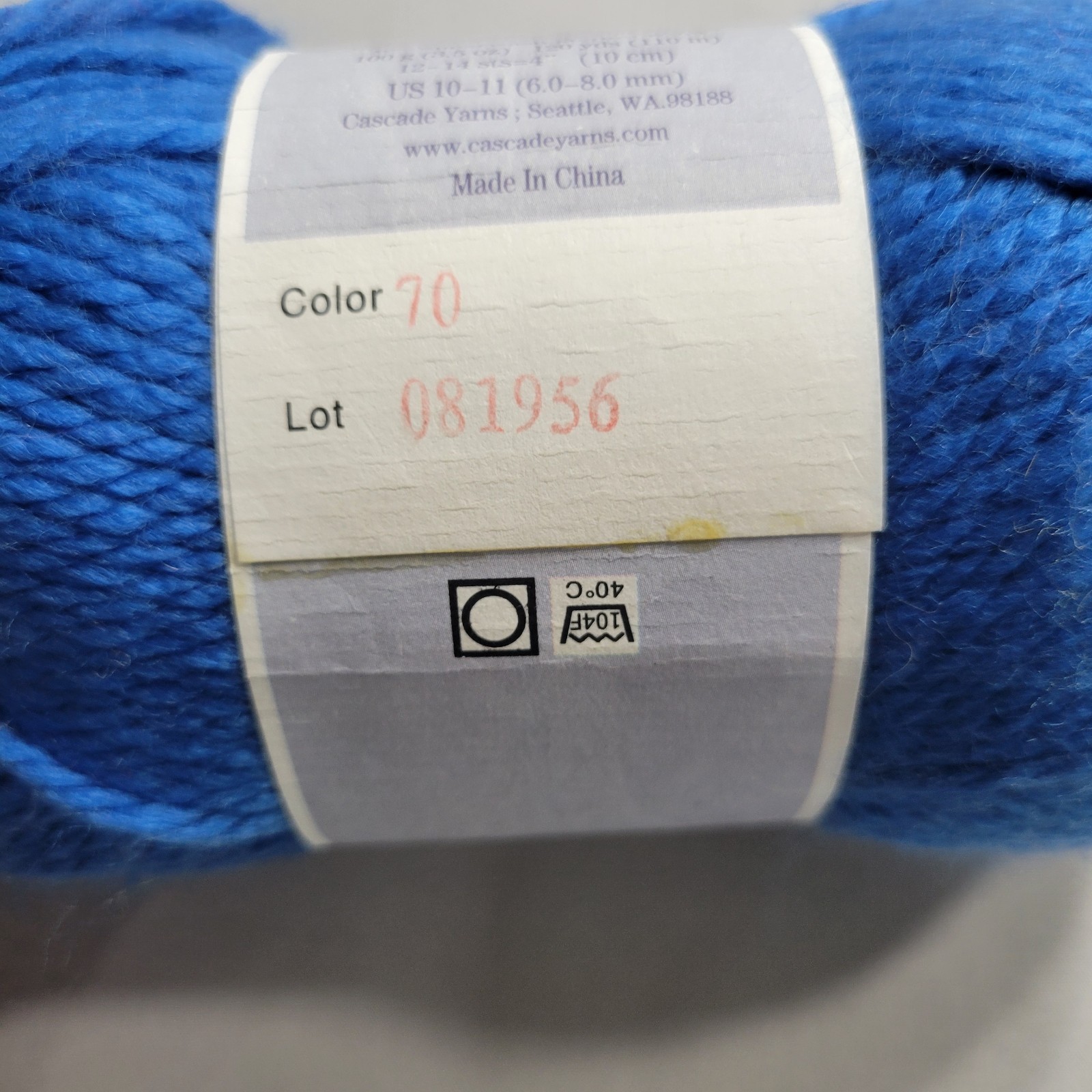 Cascade Pacific Chunky Yarn 60% Acrylic 40% Merino Wool Skein 3.5oz