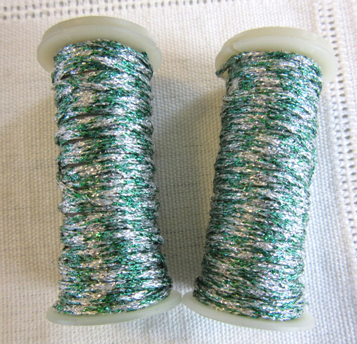 2 Kreinik Metallics Iron-on #6355 WINTERGREEN Medium #16 Braids Thread lot