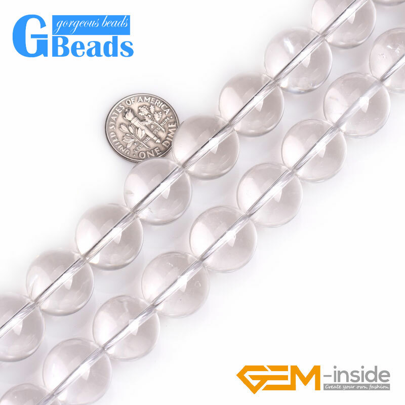 White Rock Crystal Clear Quartz Gemstone Round Beads Free Shipping 15″ 4mm-20mm