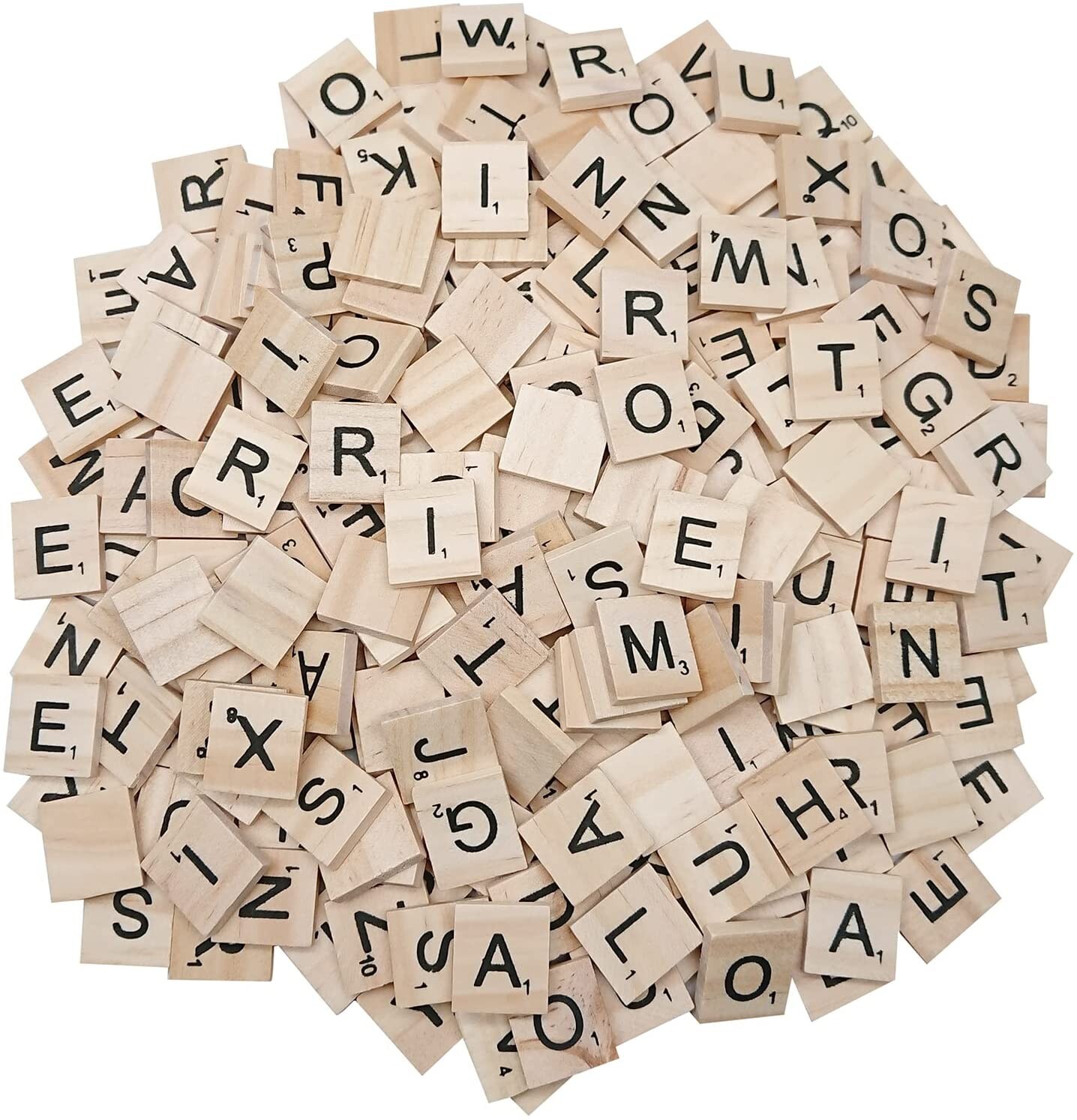 400 Pcs Wood Scrabble Tiles DIY Wooden Letters For Spelling Tile Game Bulk, NEW