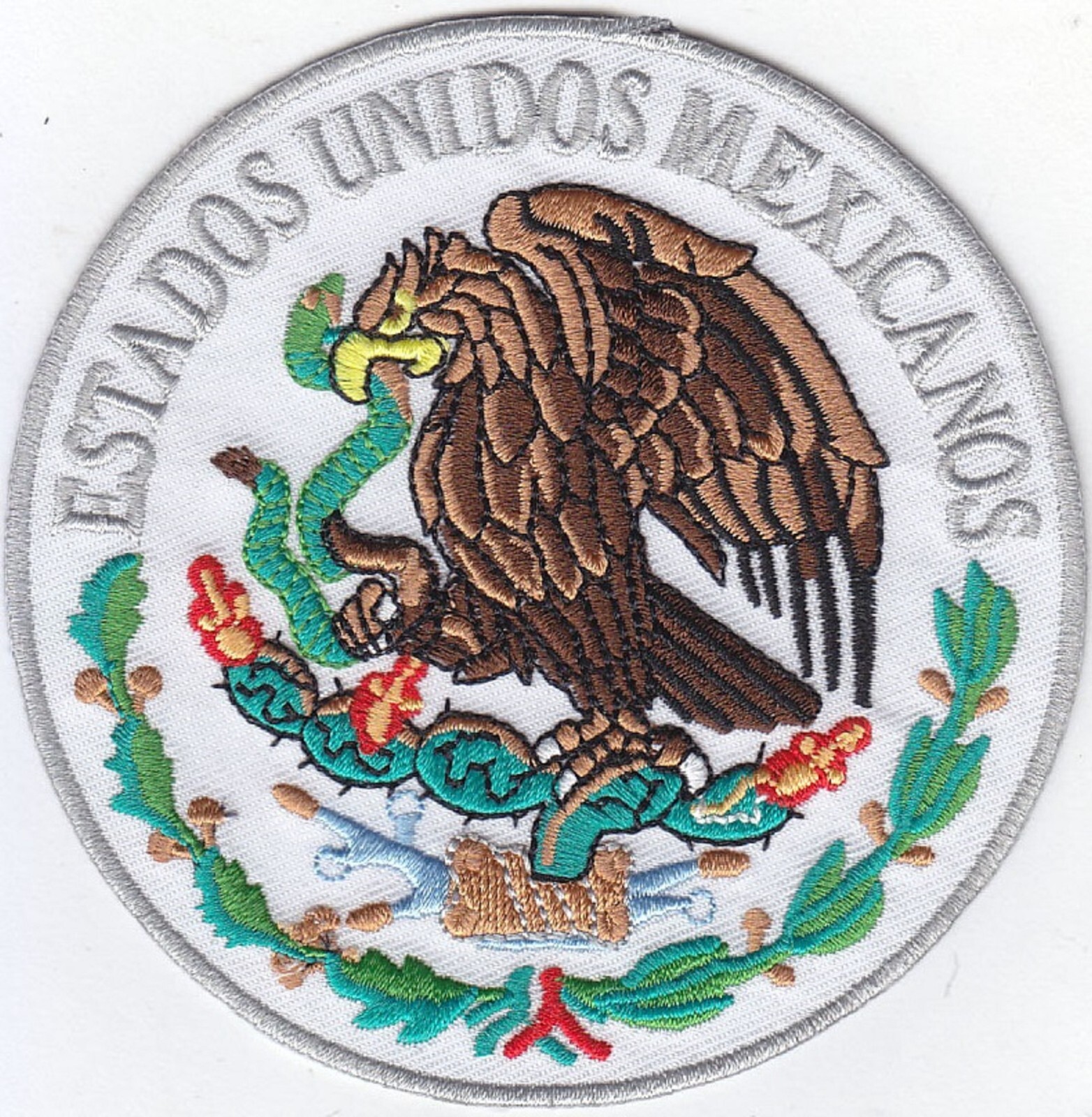 Mexico Flag Logo Embroidered Patches 4″ Diameter iron-on