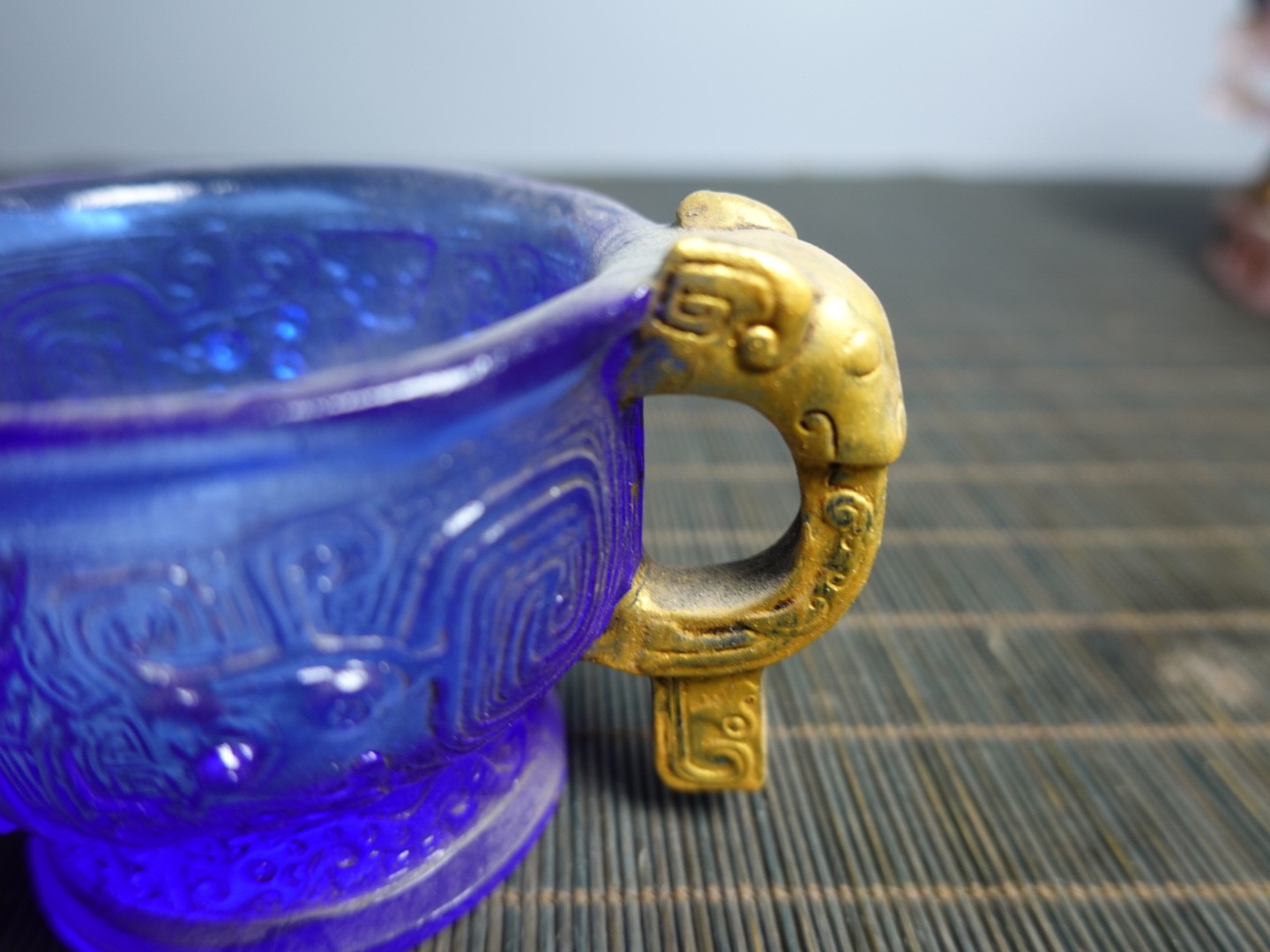 3.9″ Collect China Coloured Glaze Painted Elephant Ears Incense Burner Censer