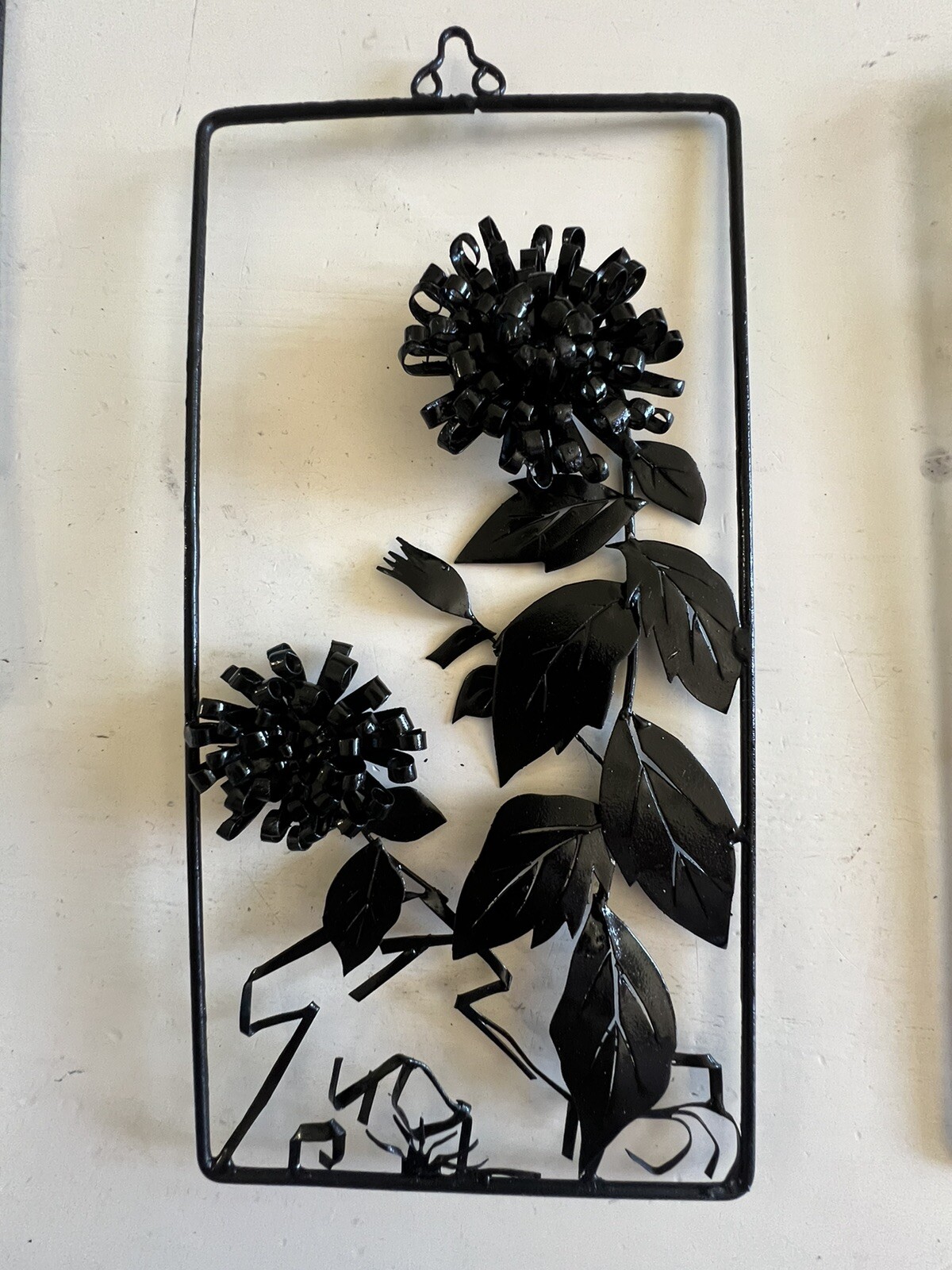*Tiehua Wuhu Anhui Iron Painting Folk Art China Picture Metal Set Of 4 Floral*