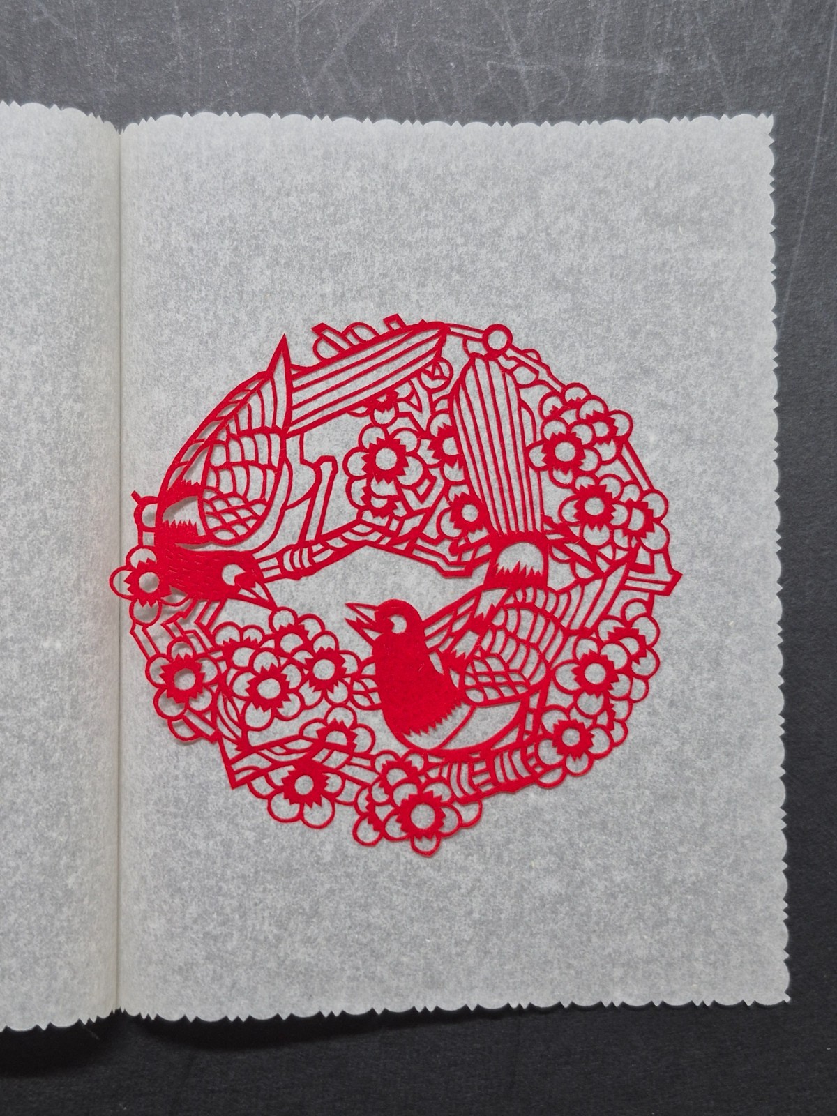 Unused Set of 10 Chinese Folk art Paper cuts Bird Designed
