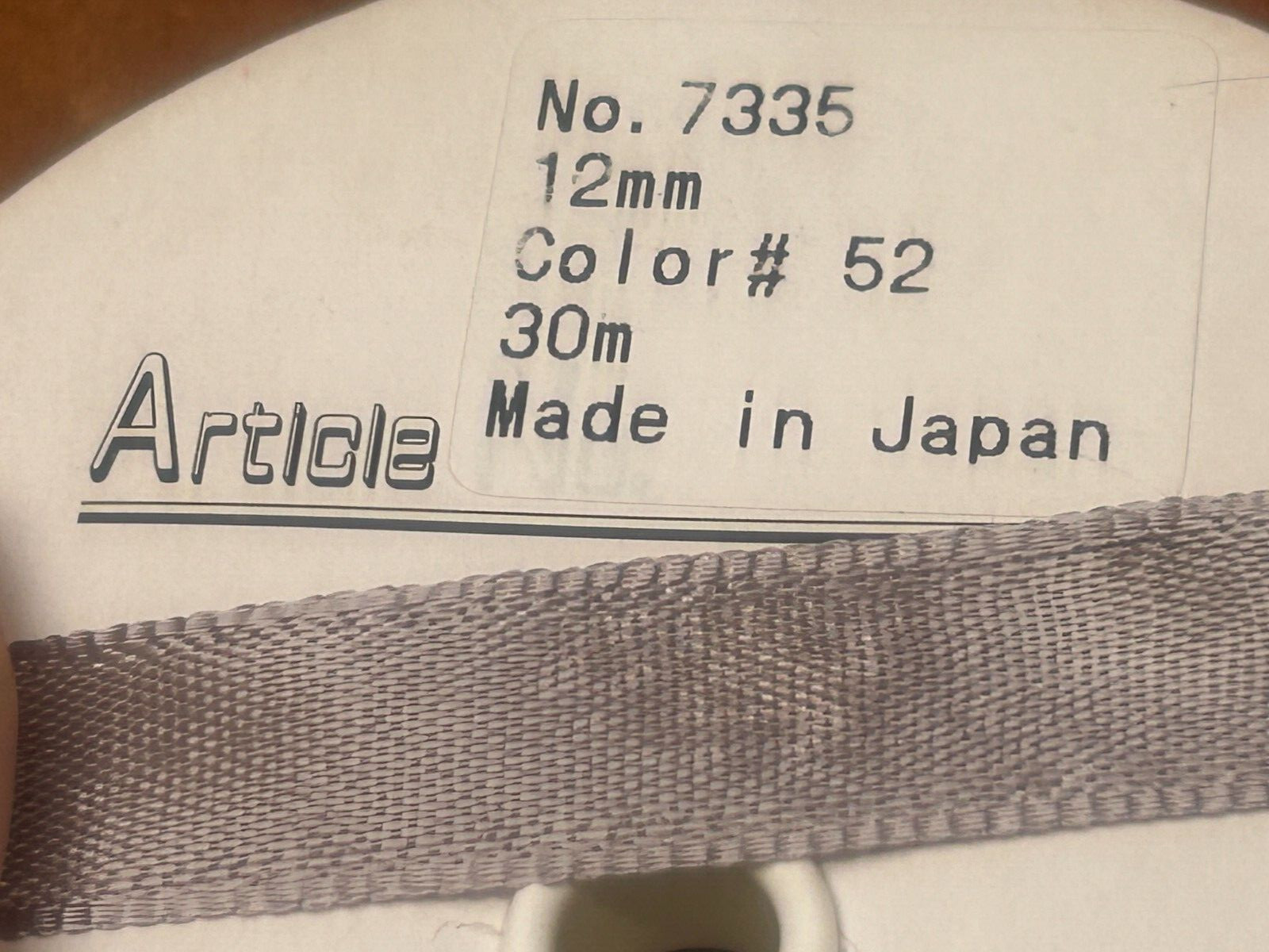 seam binding rayon 1/2″ ribbon 12mm woven edge smoke gray 5yds Japan