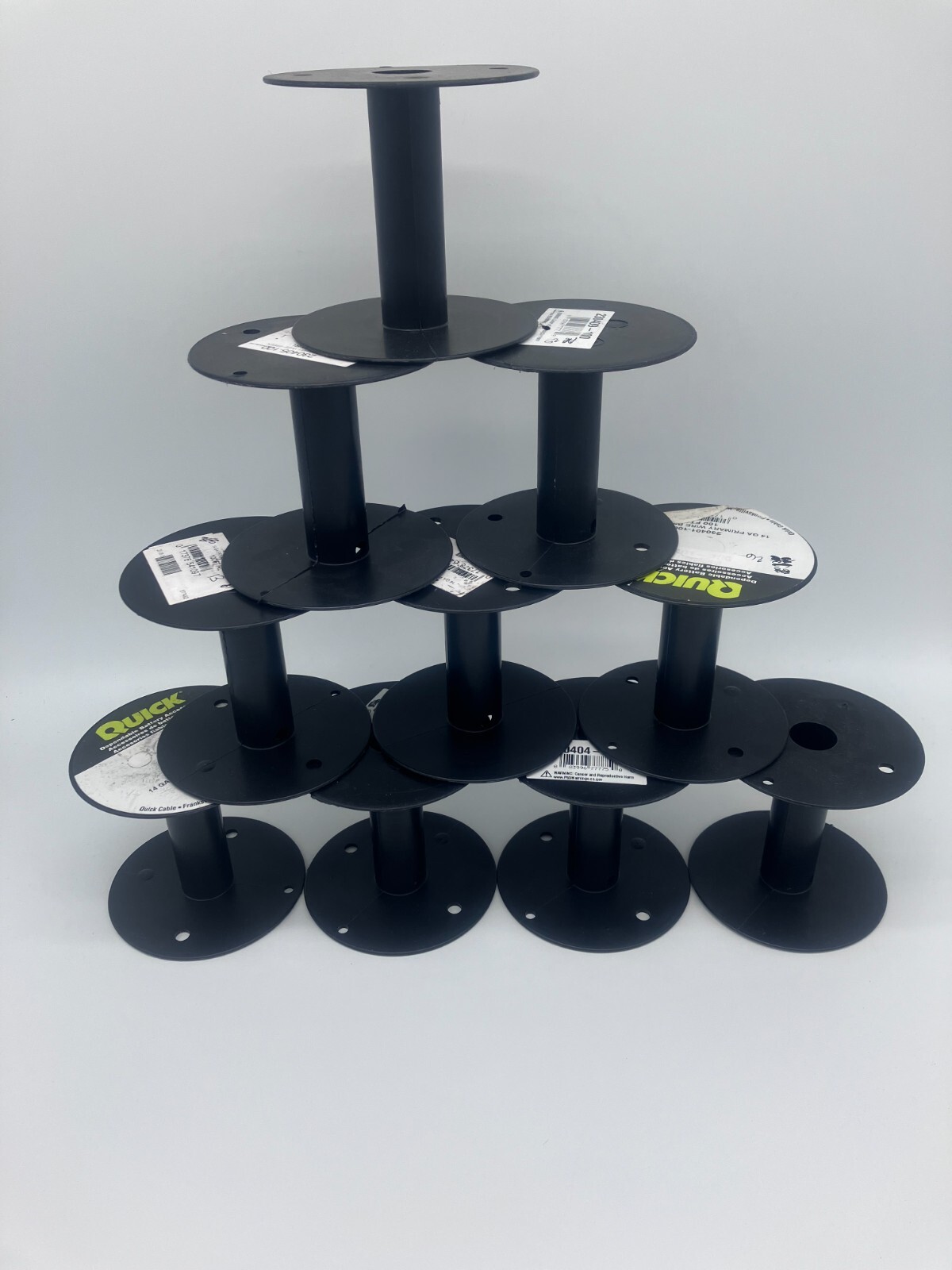 10 Empty Plastic Spools, 3.25″ Height Originally Used with Primary Wire