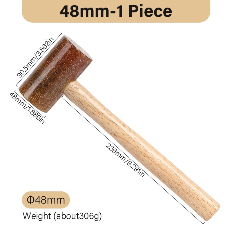 WUTA 100% Rawhide-head Mallet Leather Craft Hammer Stamping Jewelry 48mm 42mm