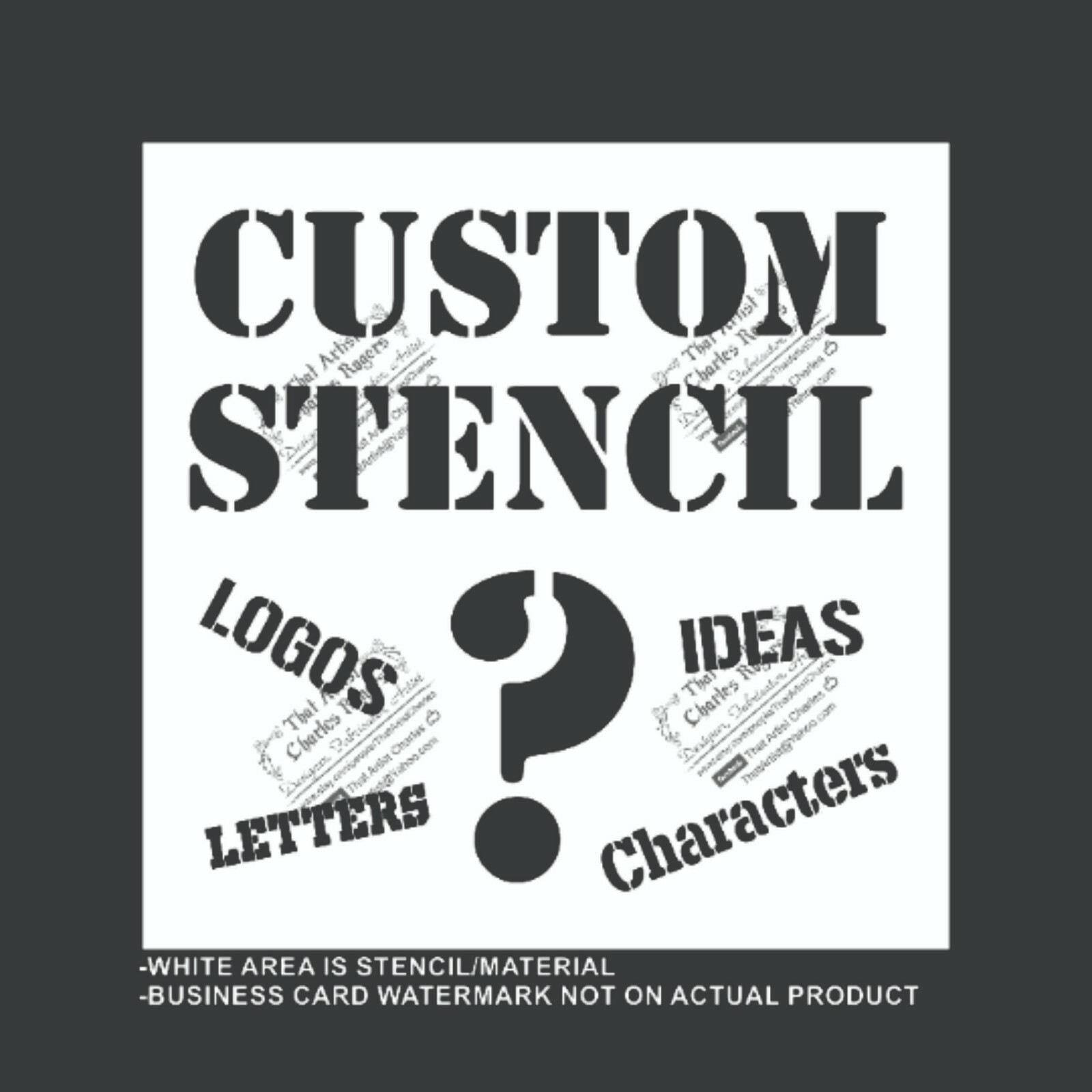 Custom Stencil – Your Logo – Reusable, Flexible Plastic Stencil, Many Sizes