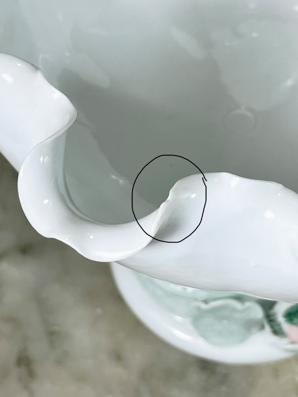 Vintage Chinese Porcelain Blanc de Chine White Lotus Footed Bowl Lily Pads Ducks