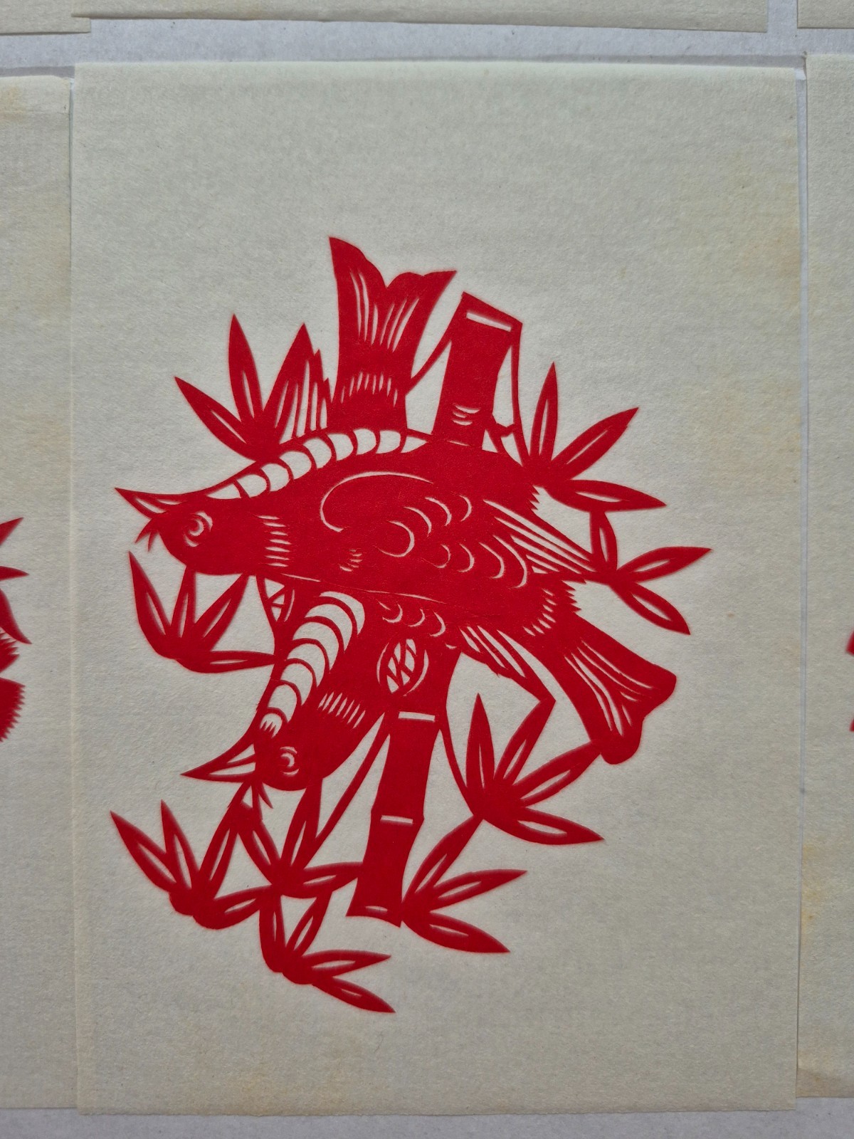 Unused Set of 10 Chinese Folk Art Paper cuts Peacock & various birds Designed