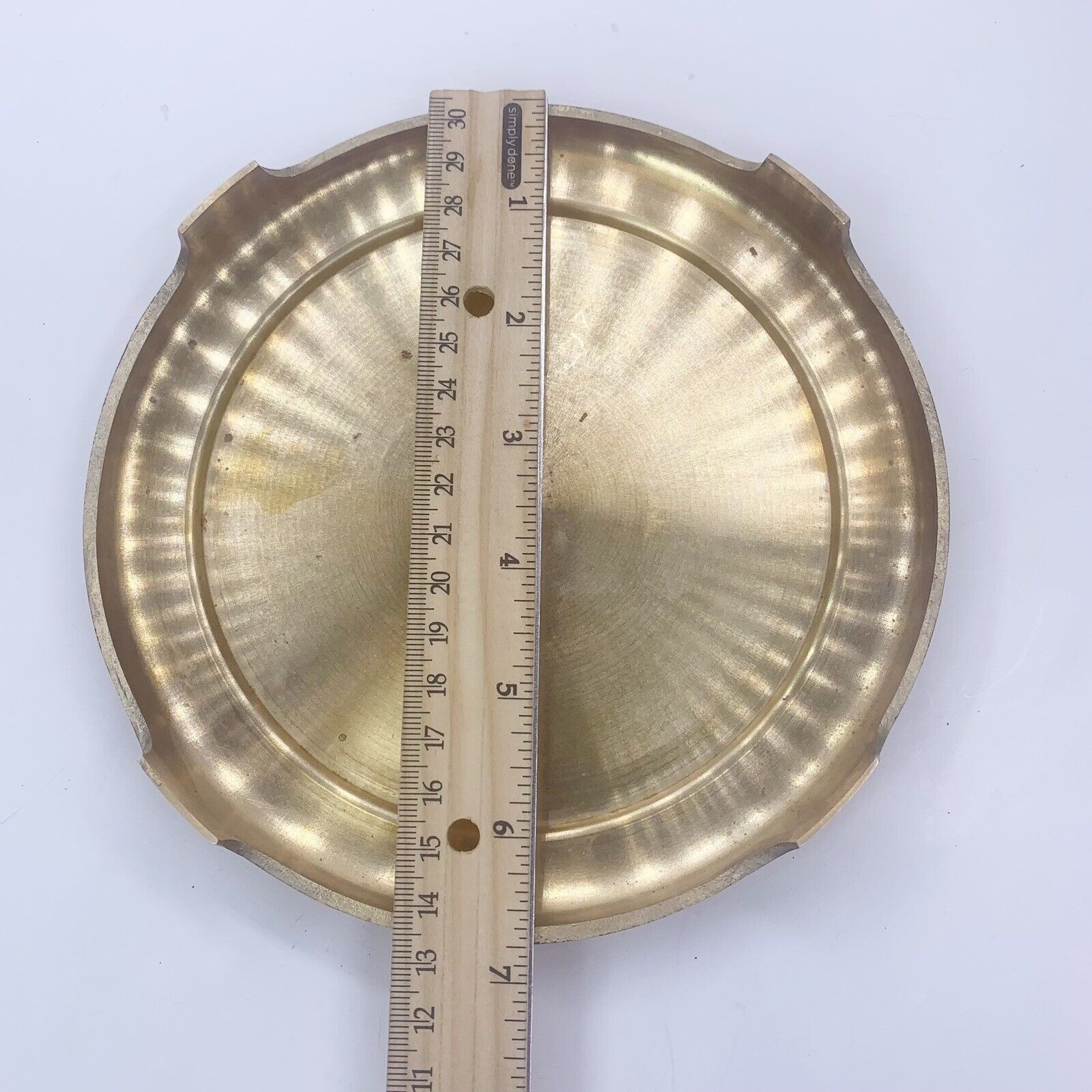 Vintage Display Stand Brass Base Pedestal Vase Pot Ginger Pot Round Footed 6.75”