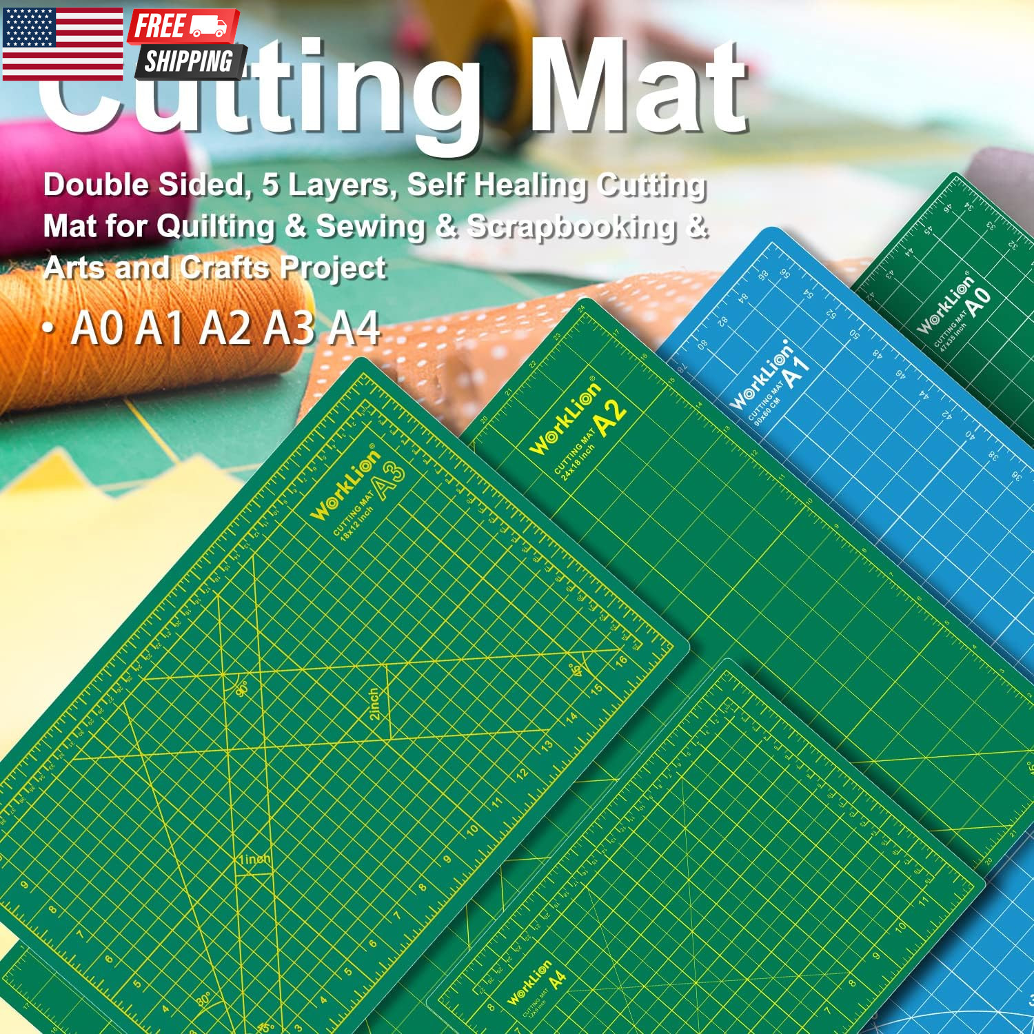 Self Healing Cutting Mat for Craft-Thickened 18Inch X 12Inch Fabric Sewing Mat f