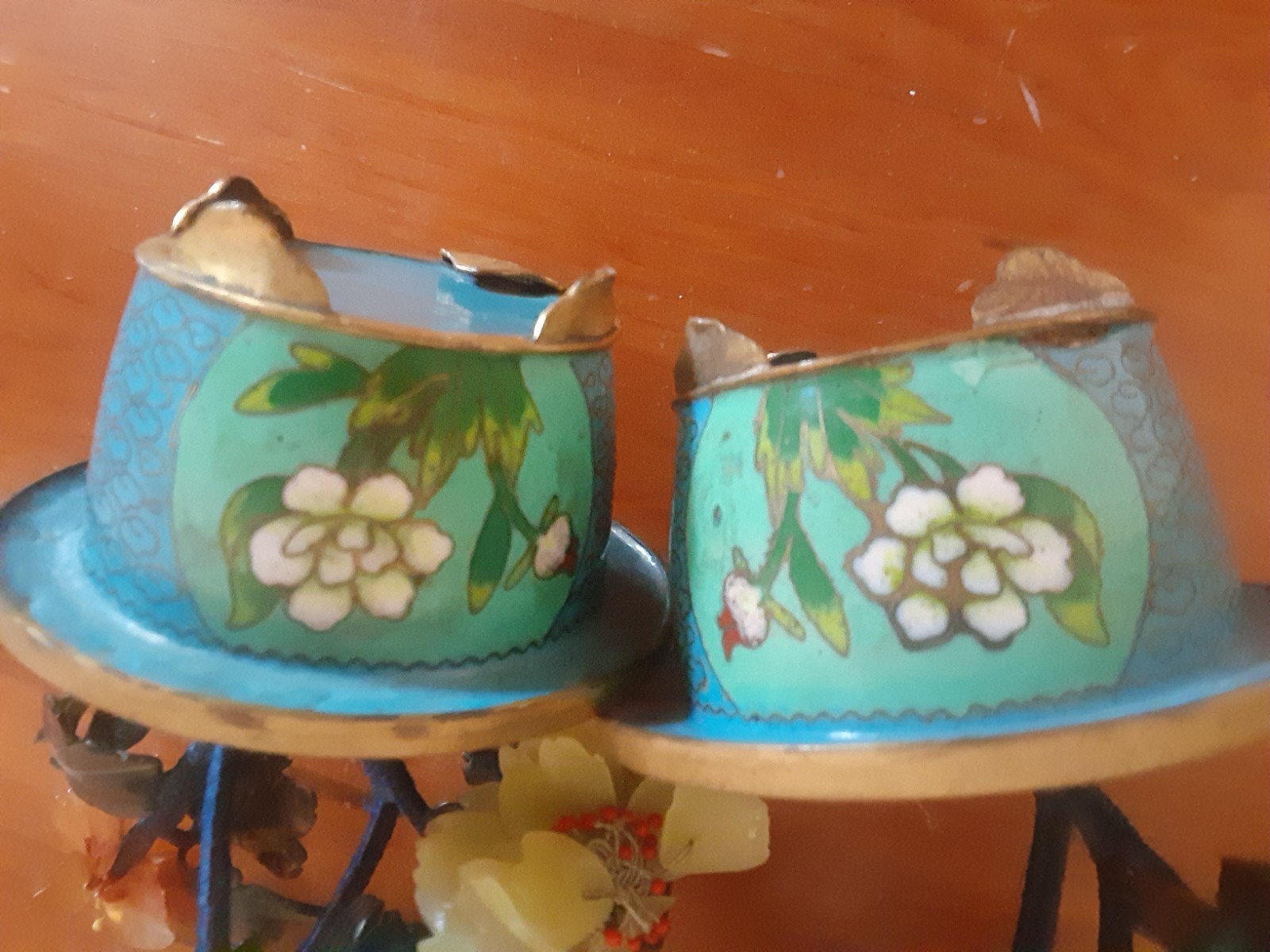 Pair of Antique Vintage Jade Trees