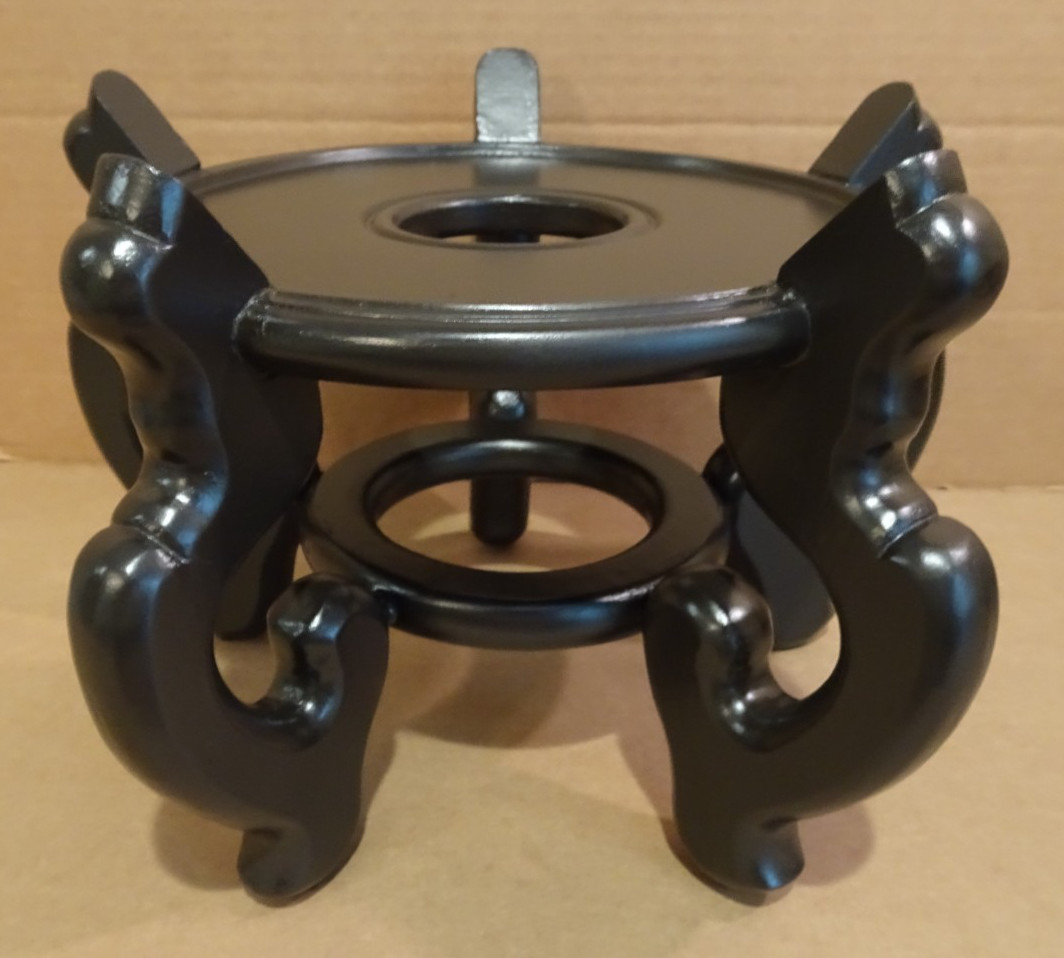 Asian Wood Stand 5 Leg Carved Pedestal Holds pot 8.5″ Diameter