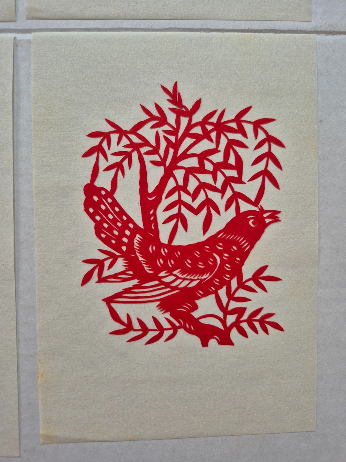 Unused Set of 10 Chinese Folk Art Paper cuts Peacock & various birds Designed