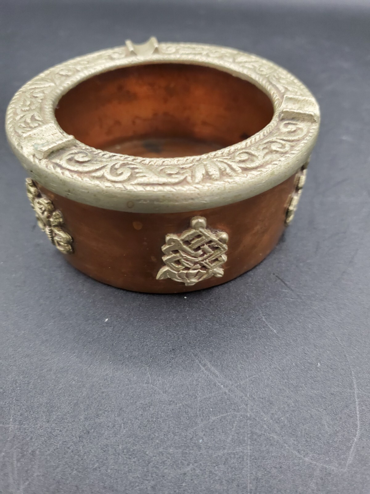 Vintage Copper Anglo-Indian Decorative Ashtray 3.75″ Diameter