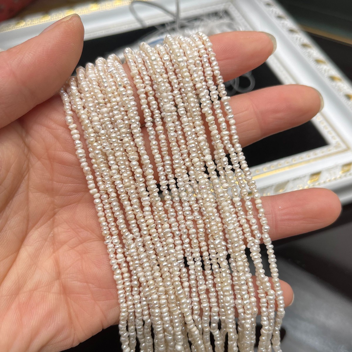 Mini Freshwater Pearl Beads Seed Beads 1.8-2.0mm, Jewelry Making Supplies
