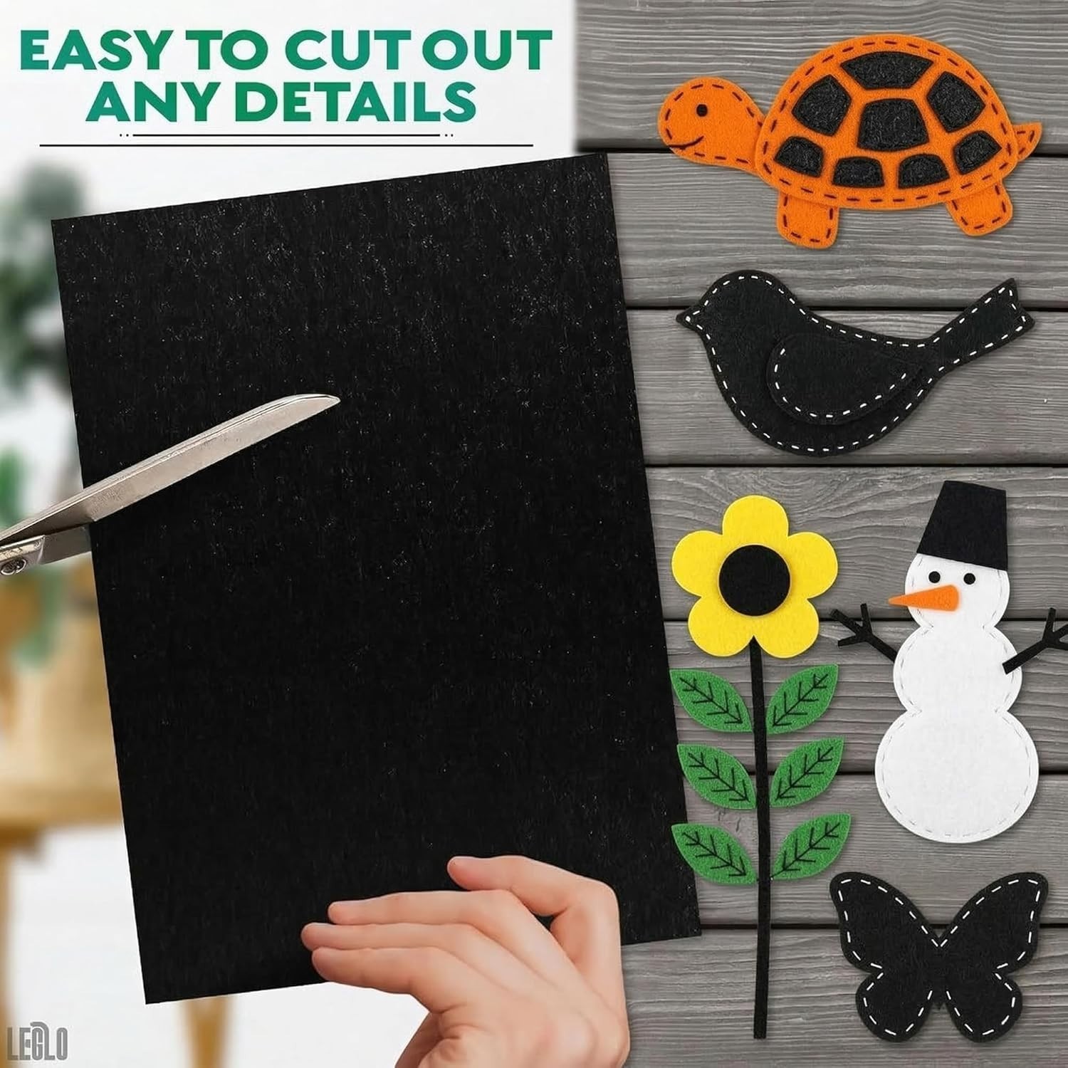 Craft Projects Made Easy: 12 A4 Black Felt Sheets with Adhesive – DIY Essential