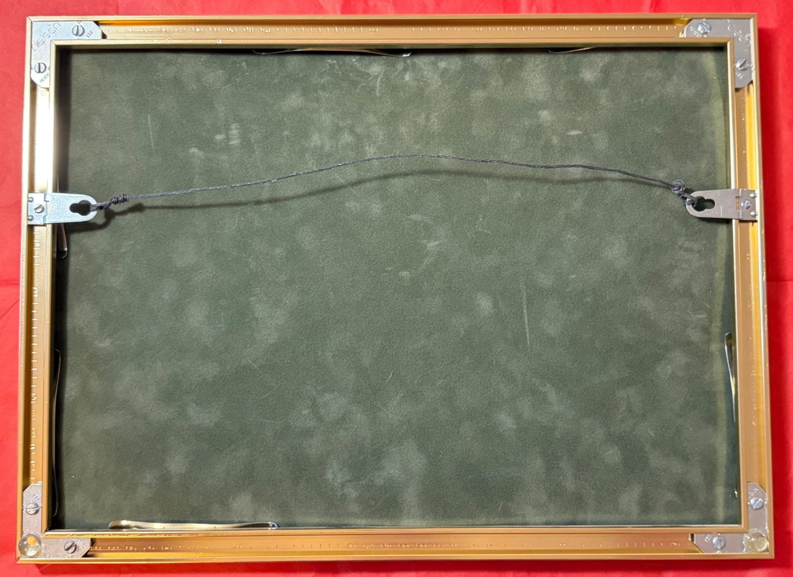 Delicate Chinese Silk Art, Hand-Embroidered, Features Two Cranes, Gold Frame