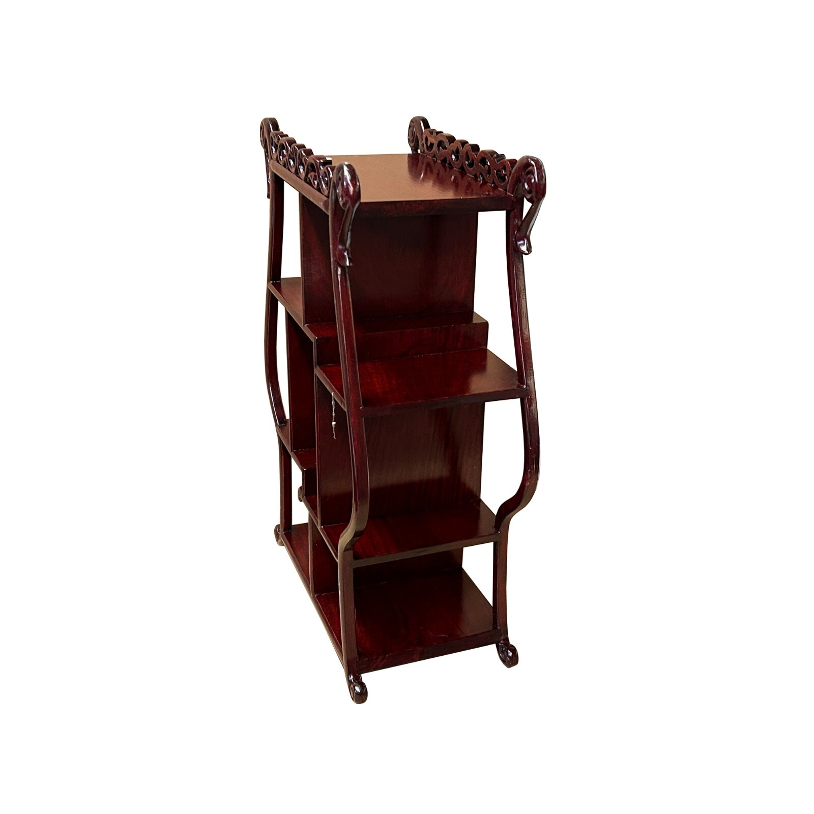 10.5″ Reddish Brown Vase Shape Table Top Layers Curio Display Stand ws4305